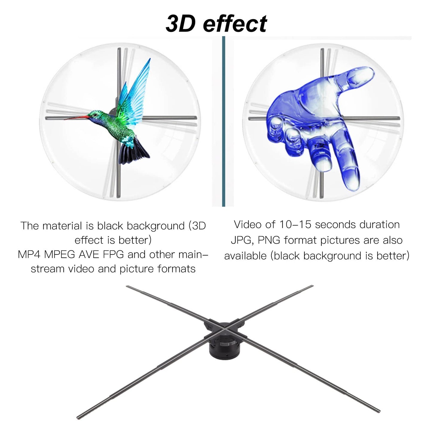 Ventilador Holograma 3D Pantalla Publicitaria 99 Cm 1600x1184P