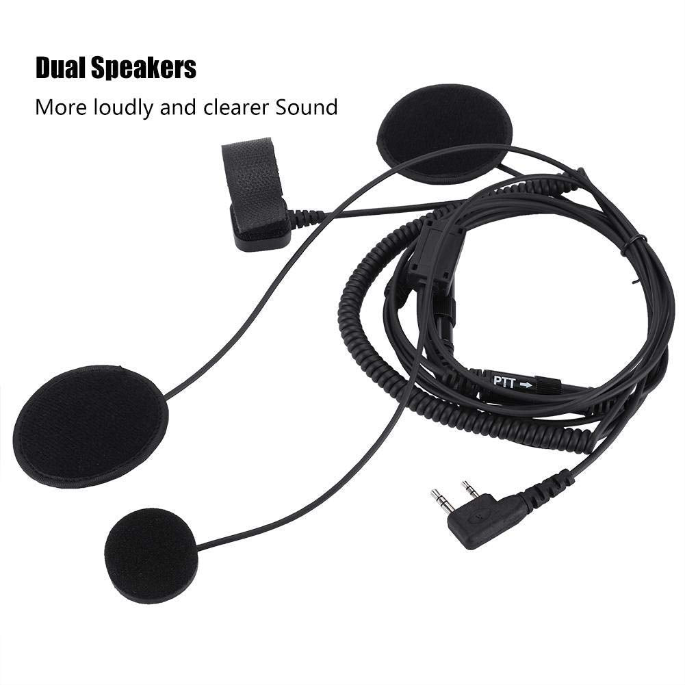 Diyeeni Casco de Motocicleta Intercom Auriculares con micrófono PPT Altavoces Conector K, Auriculares con cancelación de Ruido, compatibles con con con HYT Walkie Talkie