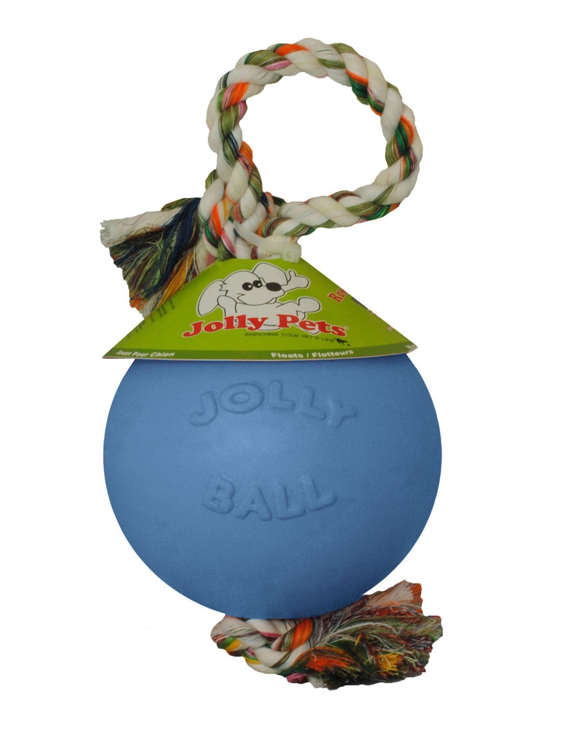 Jolly Pets Romp-n-Roll - Juguete para Perro con Cuerda y Bola, 6 Pulgadas/Mediano, arándano, número de Modelo: 606 BB