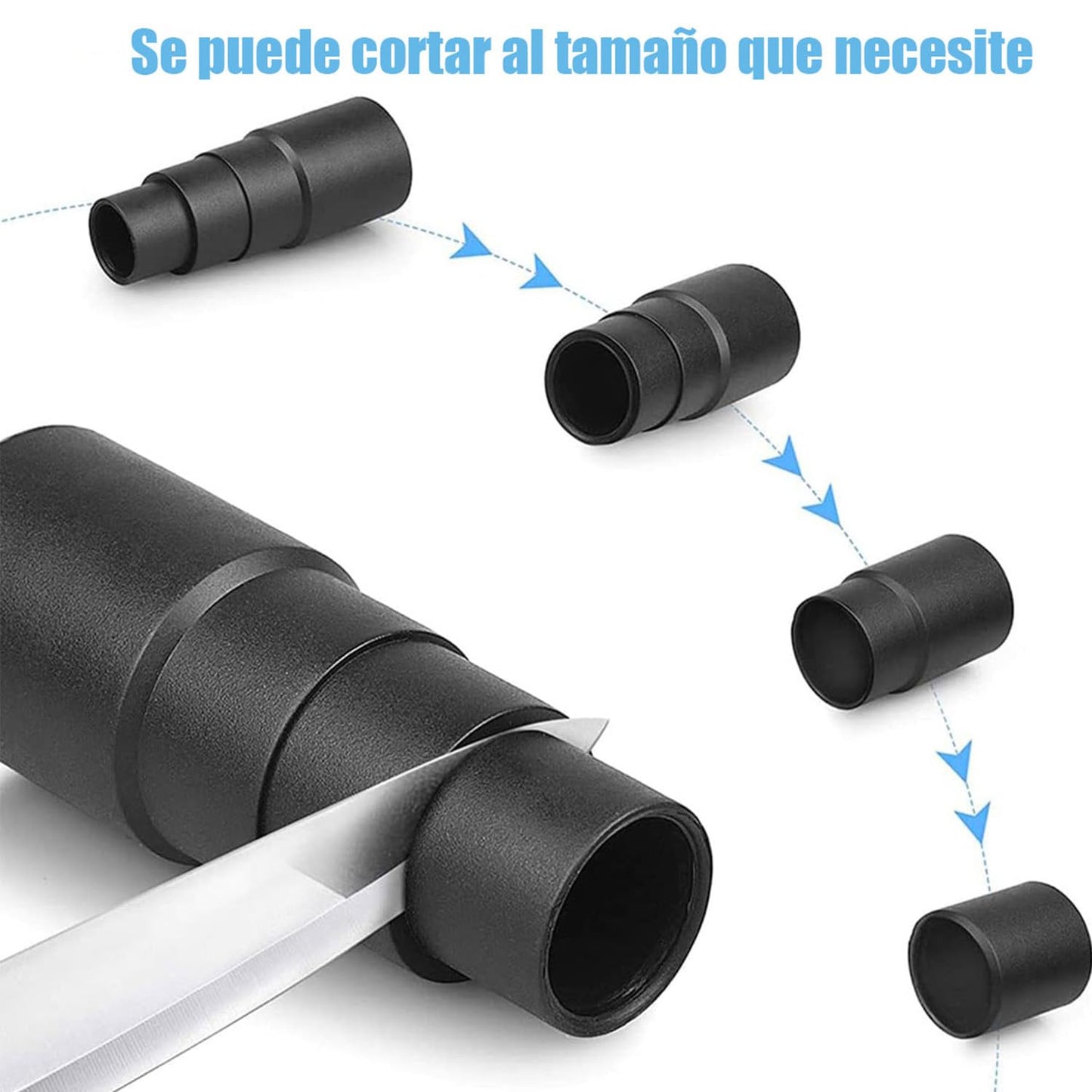 Adaptador de Aspiradora Wzenclave Negro Kit Profesional de Conexión para Herramientas Eléctricas Duradero y Reutilizable