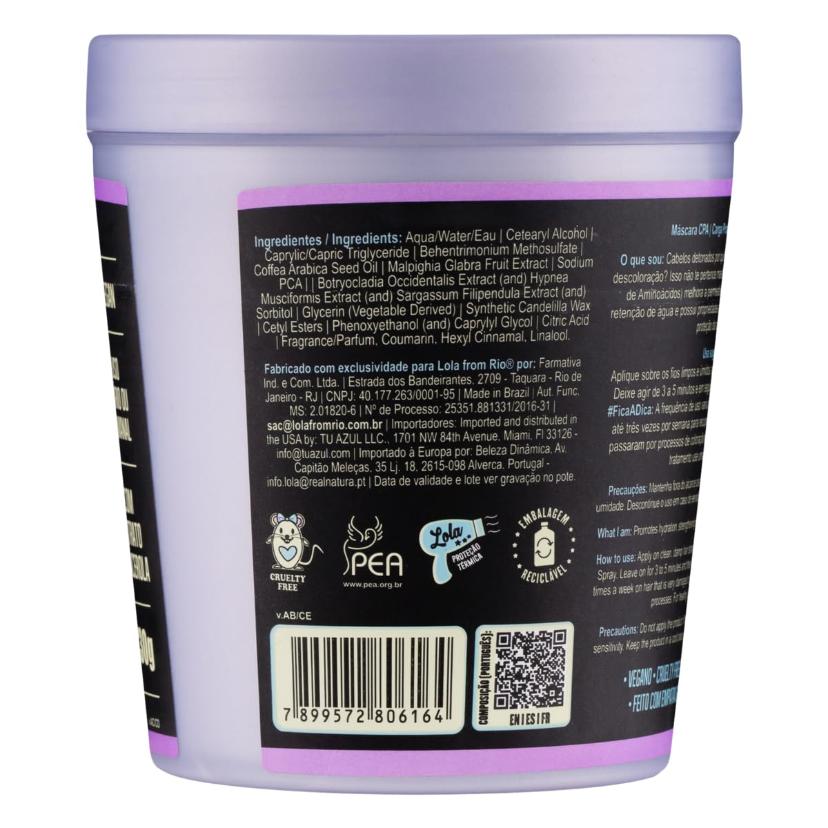 Linha Eu Sei o Que Voce Fez Na Quimica Passada Lola - Carga Proteica De Aminoacidos (CPA) Mascara 230 Gr â€" (I Know What You Did Last Treatment Collection - Amino Protein Charge (CPA) Mask Net 8.1 Oz)