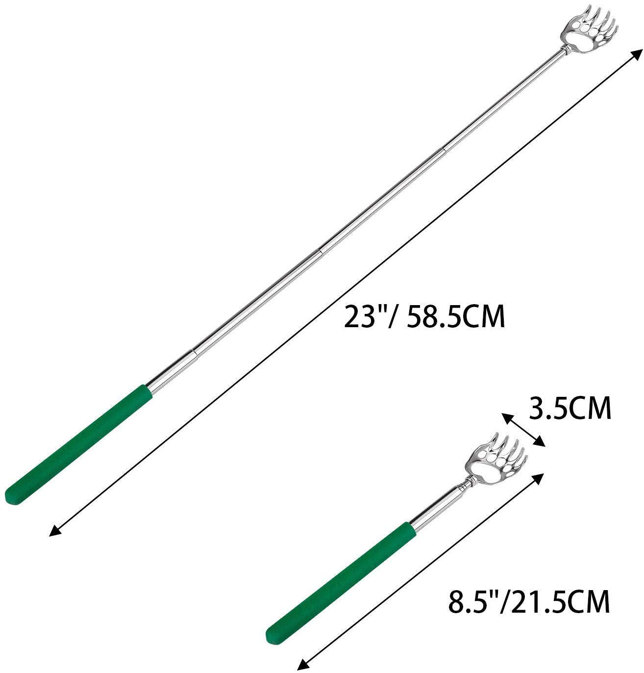 Rascador de Espalda de Metal Telescópico con Garra de Oso y Mango de Goma 8 Piezas Portable