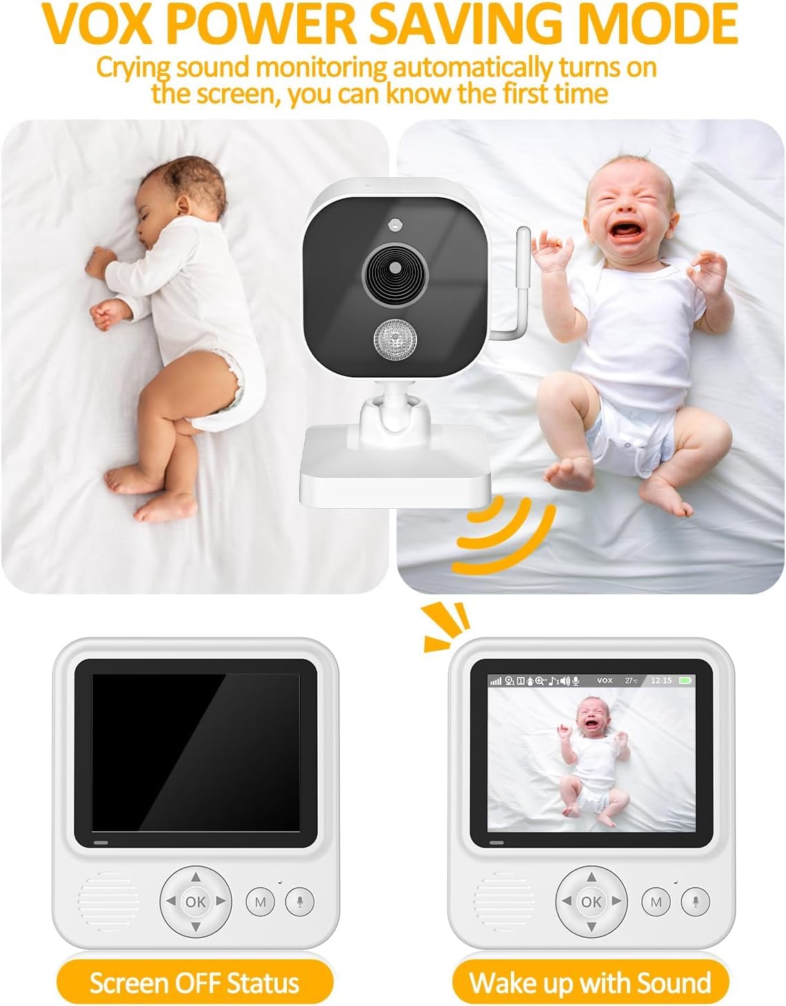 Vigilabebés Motorola Blanco de Visión Nocturna y Audio Bidireccional 360° para Hogar