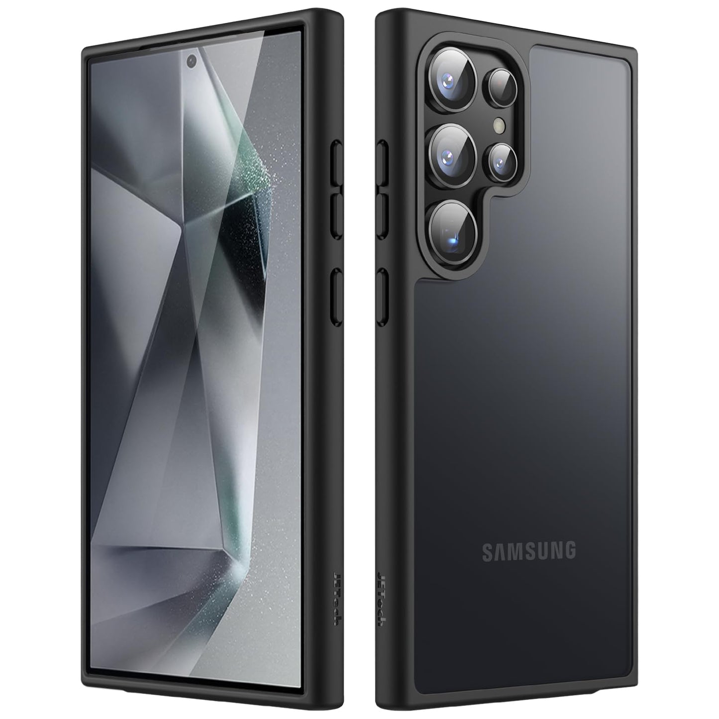 JETech Funda Mate para Samsung Galaxy S24 Ultra 5G, Carcasa Fina Trasera Translúcida Esmerilada, Antihuellas (Negro)