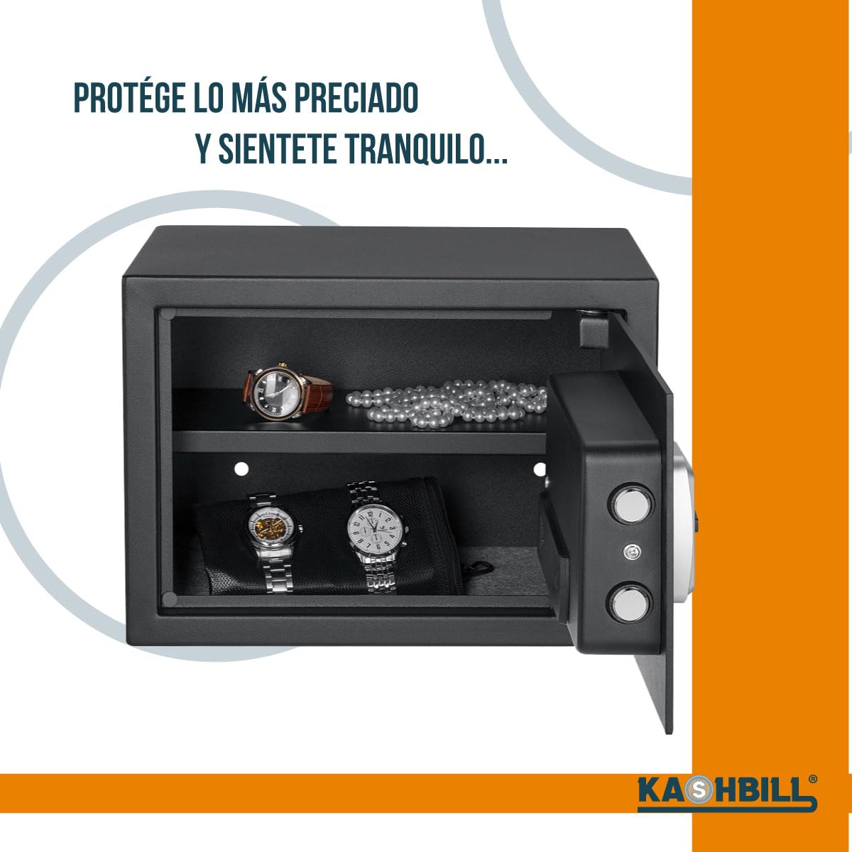 Caja Fuerte Digital Grande Modelo CF04 30x38x30 cm, Cierre Electrónico con Teclado y Llave de Emergencia caja fuerte para casa