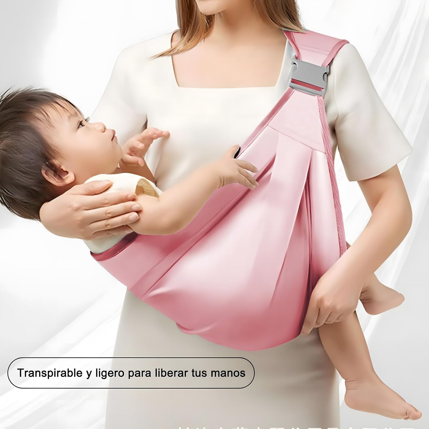Rebozo Porta Bebé YDGAKN Rosa Ajustable y Transpirable
