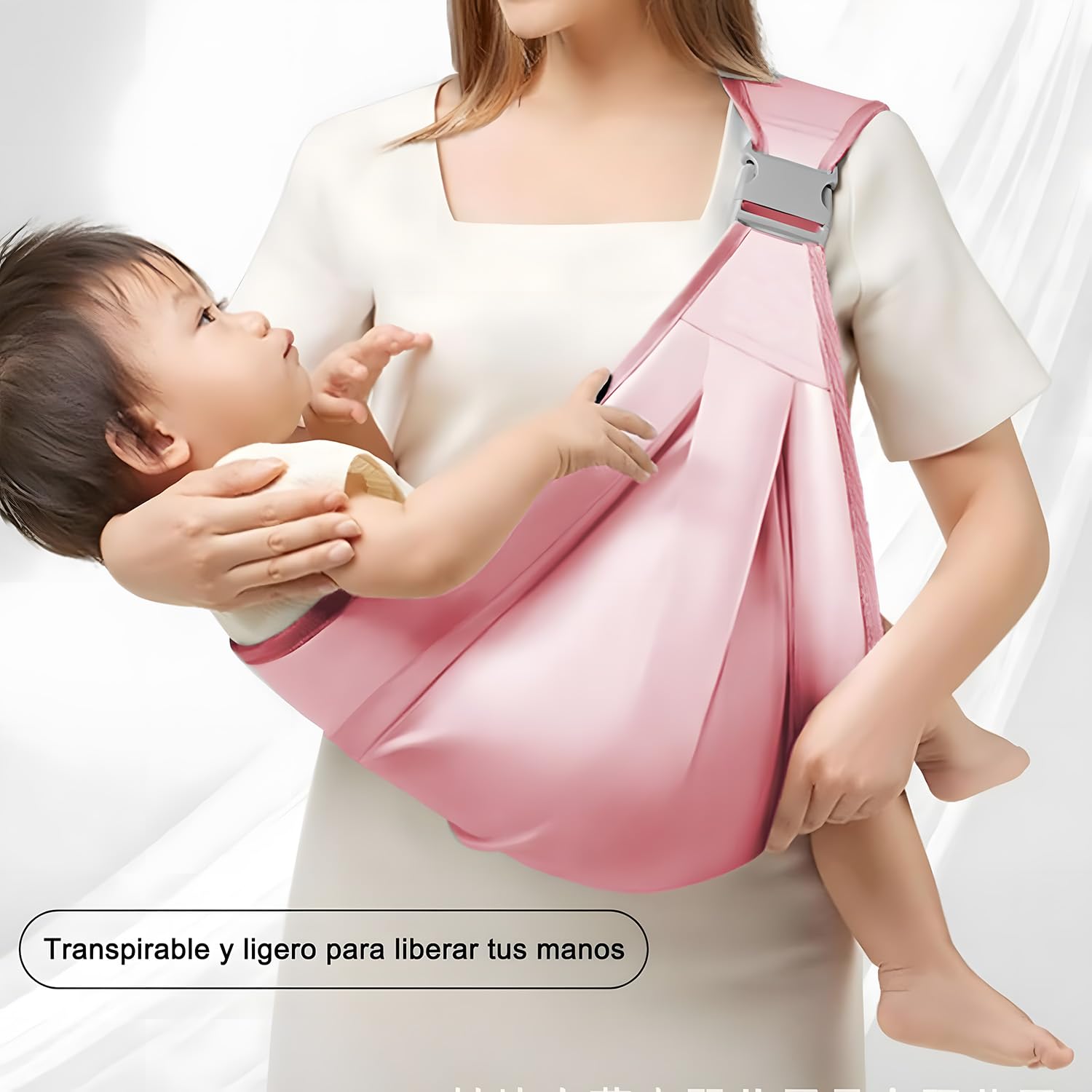 Rebozo Porta Bebé YDGAKN Rosa Ajustable y Transpirable