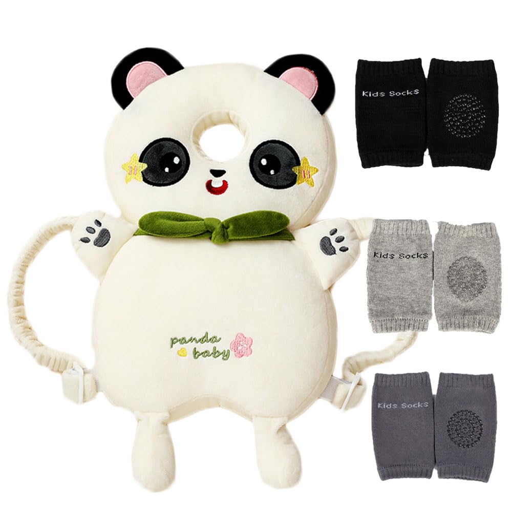 Mochila Protectora de Cabeza de Bebé Feidoog Z-Panda con Rodilleras para Gatear y Caminar