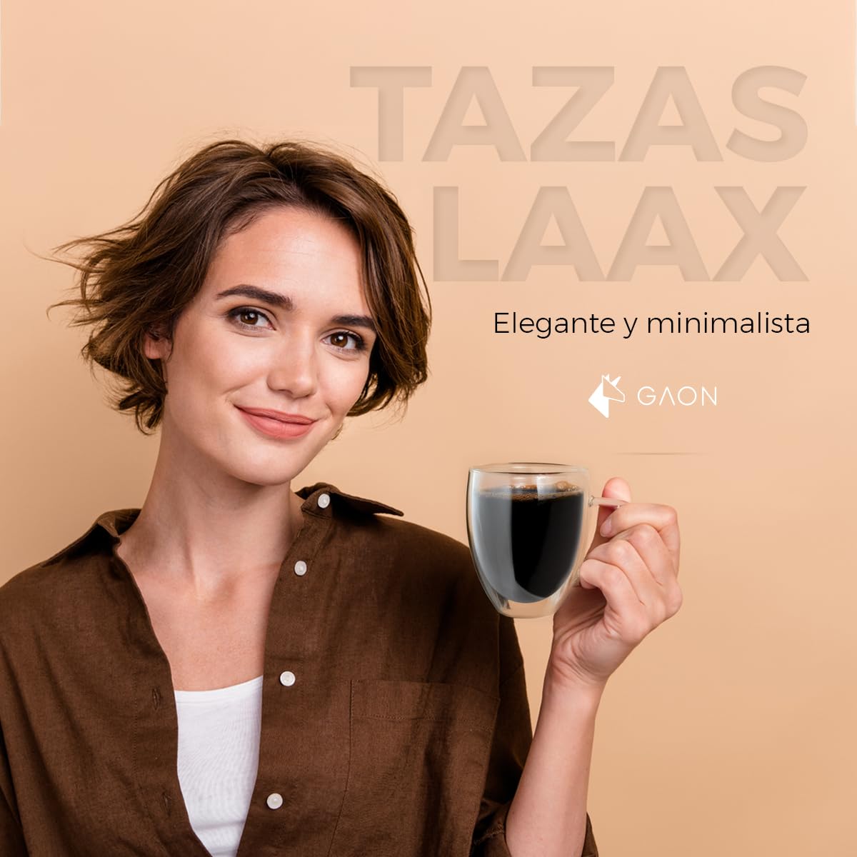 Juego de Tazas de Vidrio Termico Borosilicato para Cafe Espresso o Te con Asa Set de 2 Piezas Doble Fondo 12 Onzas