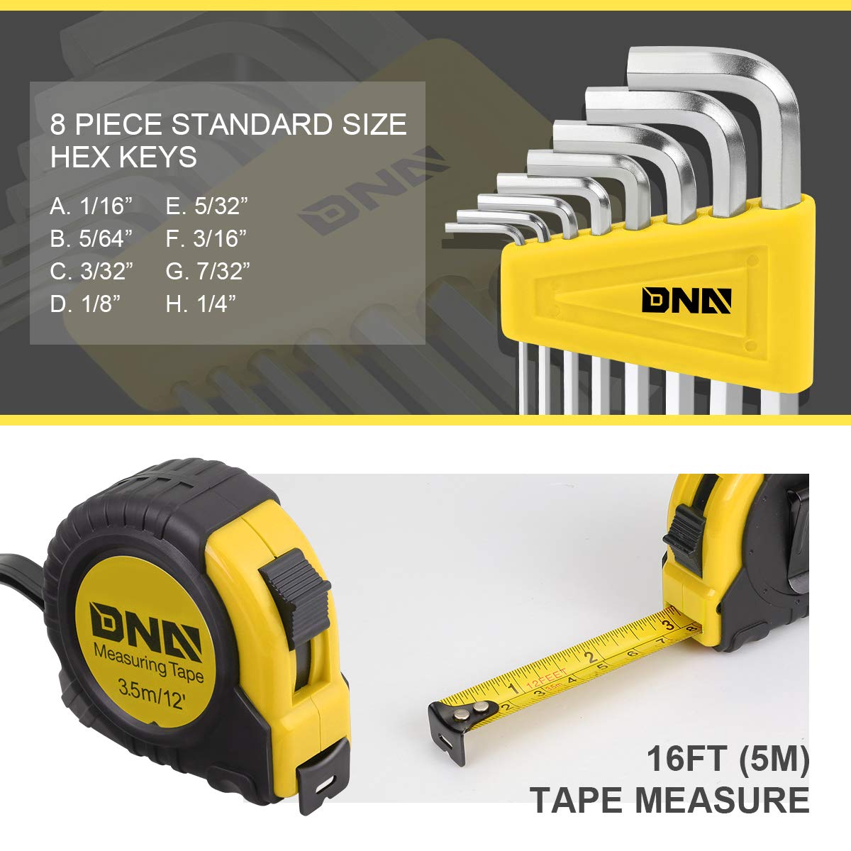 DNA MOTORING Juego de 46 piezas de herramientas para el hogar (TOOLS-00012)