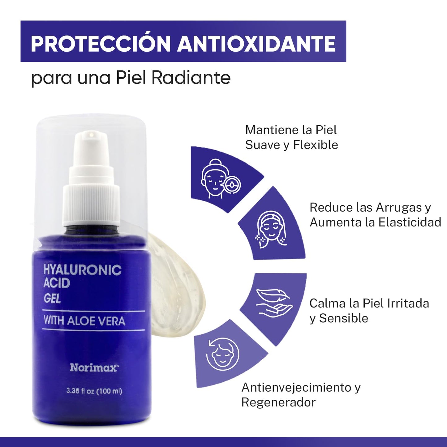 Gel Facial de Ácido Hialurónico con Aloe Vera