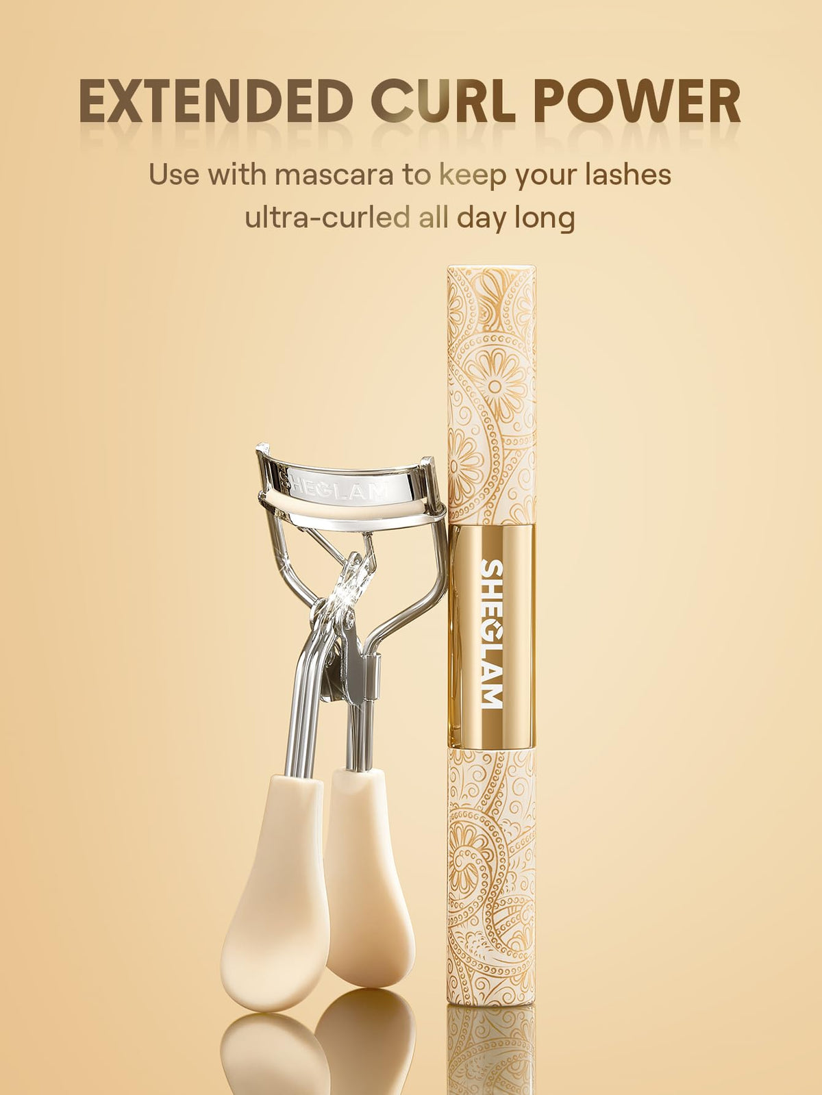 SHEGLAM Rizador de pestañas Made For Me, rizador de pestañas de acero inoxidable, rizo natural de larga duración, diseño ergonómico, se adapta a todas las formas de ojos.
