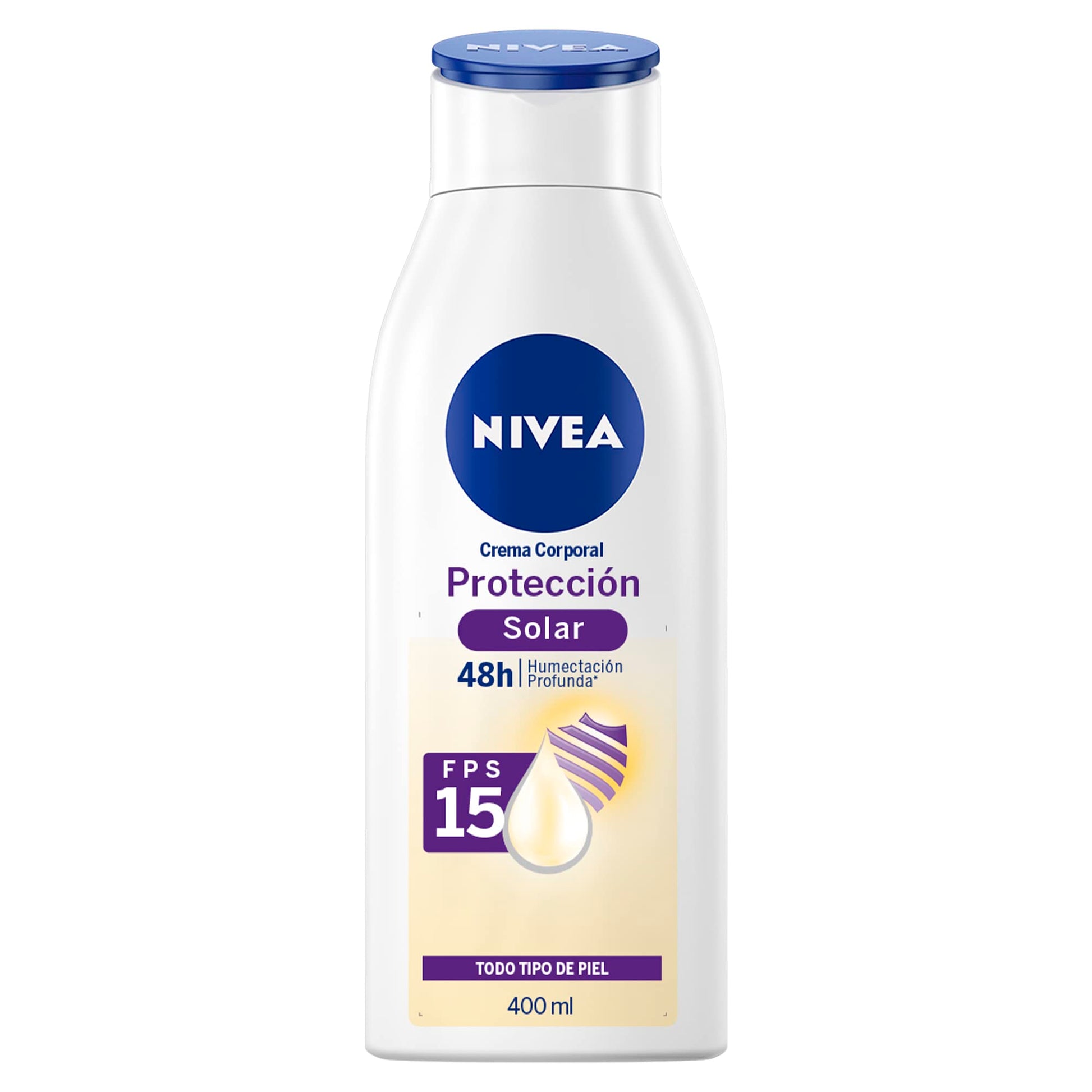 NIVEA Crema Corporal Humectante Protección Solar (400 ml), con Vitamina E y Aloe + Creme, crema humectante multipropósito para el cuerpo