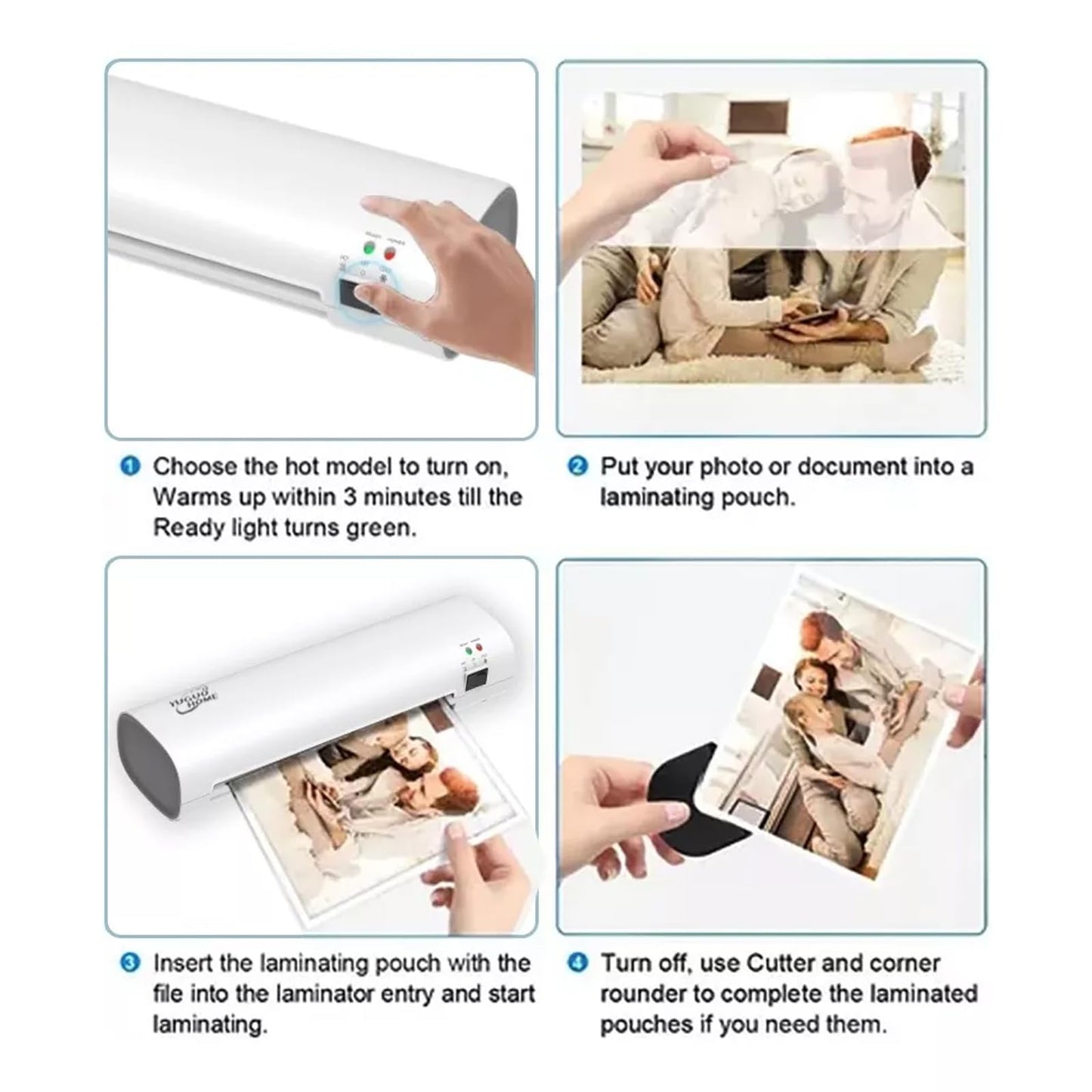 Laminadora Enmicadora Térmica de Temperatura Constante,A4 Máquina Laminadora+Cortador de Papel+300 Hojas Laminadoras,5 en 1 Laminador Térmico con Recortadora de Papel y Redondeadora de Esquinas