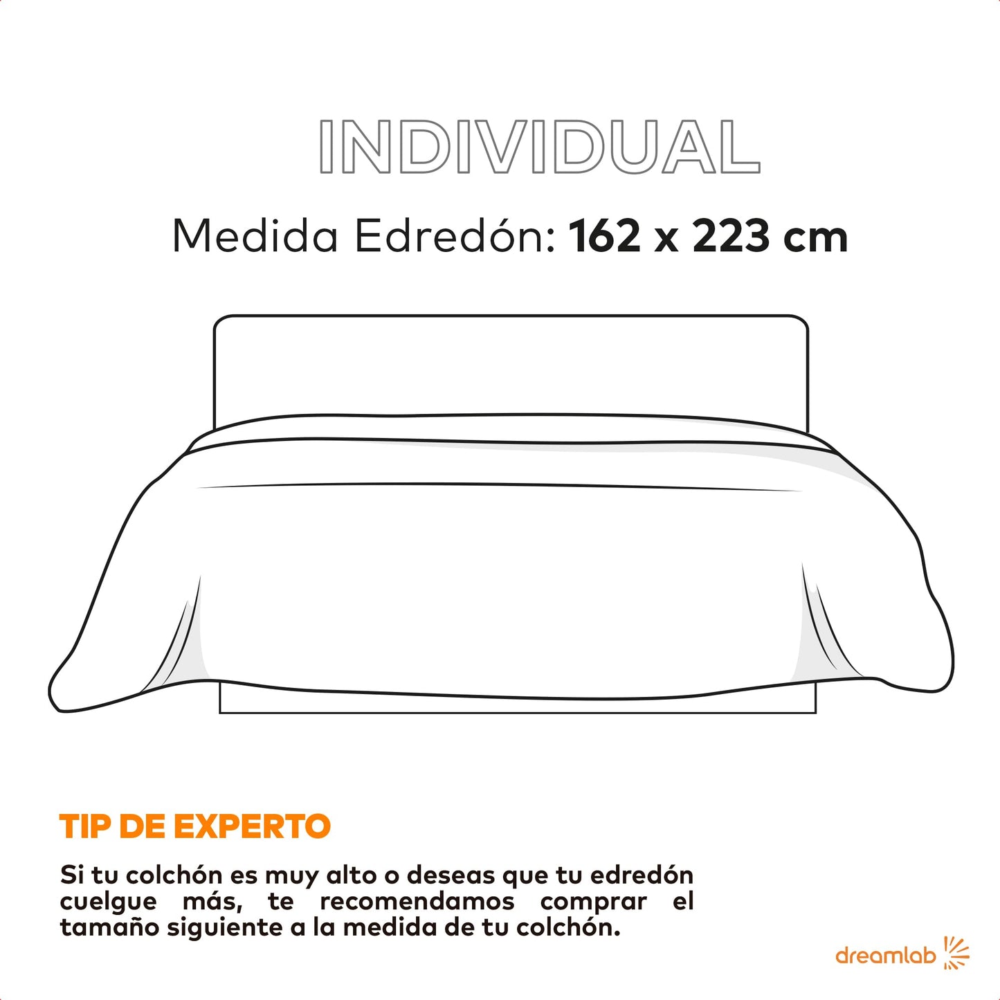 Edredón Dreamlab Blanco Acolchado con Relleno de Microfibras para Toda Estación