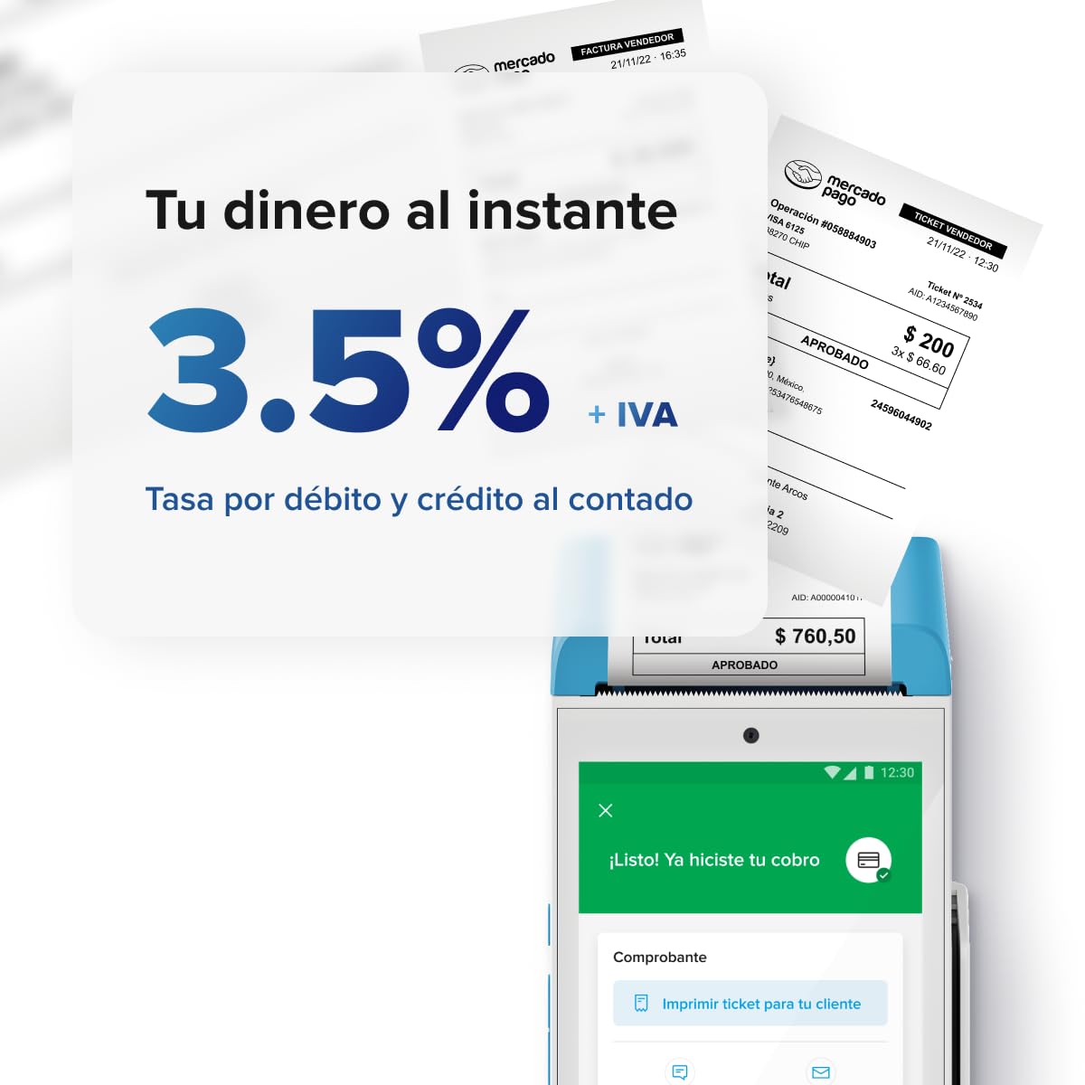 MERCADO PAGO POINT Smart 2, Terminal para Tarjetas con Internet Gratis