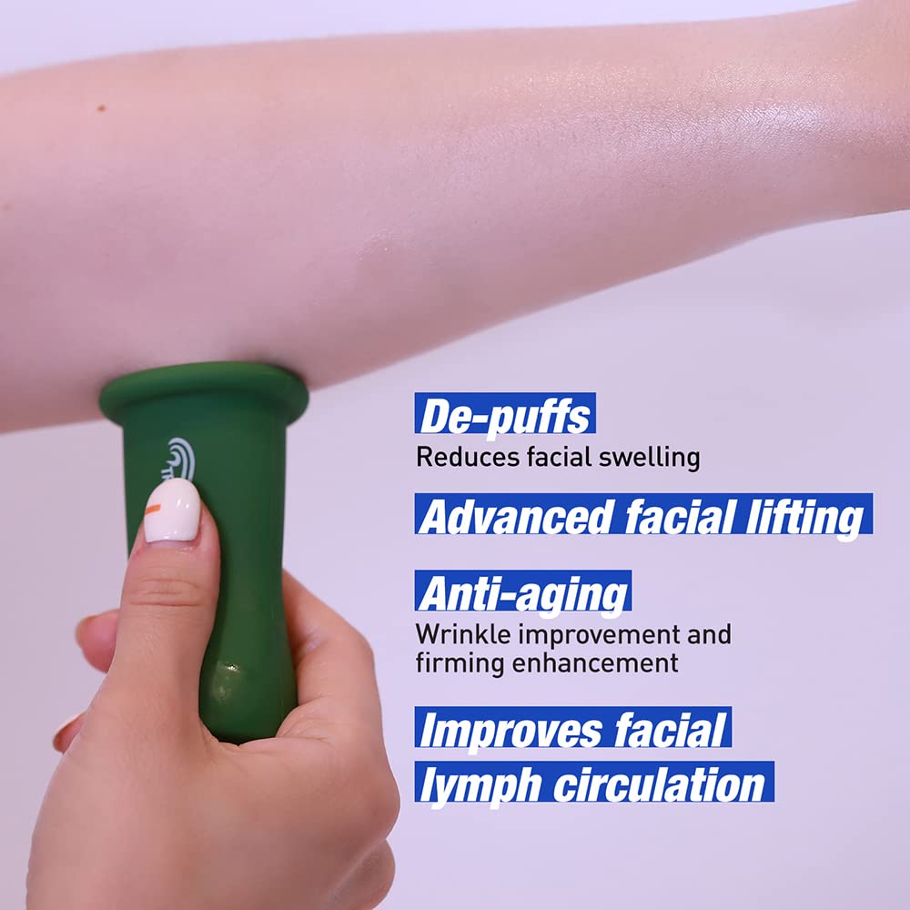 TROIAREUKE Kit de terapia de ventosas faciales, masajeador facial coreano, ventosas para arrugas, levantamiento facial, circulación linfática, relajación muscular, adelgazamiento, arrugas e hinchazón de los ojos, reafirmante, antienvejecimiento, cuidado c