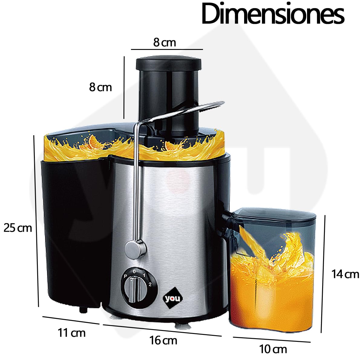 Extractor Electrico De Jugos Automatico Frutas Y Verduras 1000w 450ml 3 Velocidades You