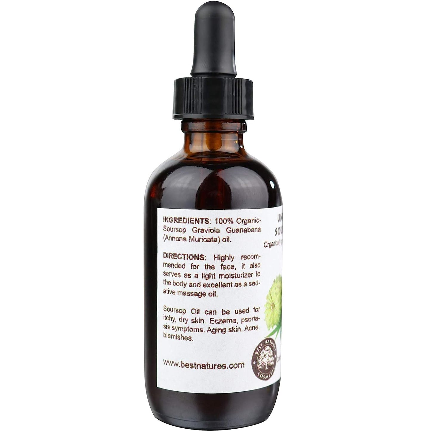 Best Nature's Cosmetics Aceite de Guanábana 60 ml Prensado en Frío - Hidratación - Nutrición - Revitalizante - Hecho en USA