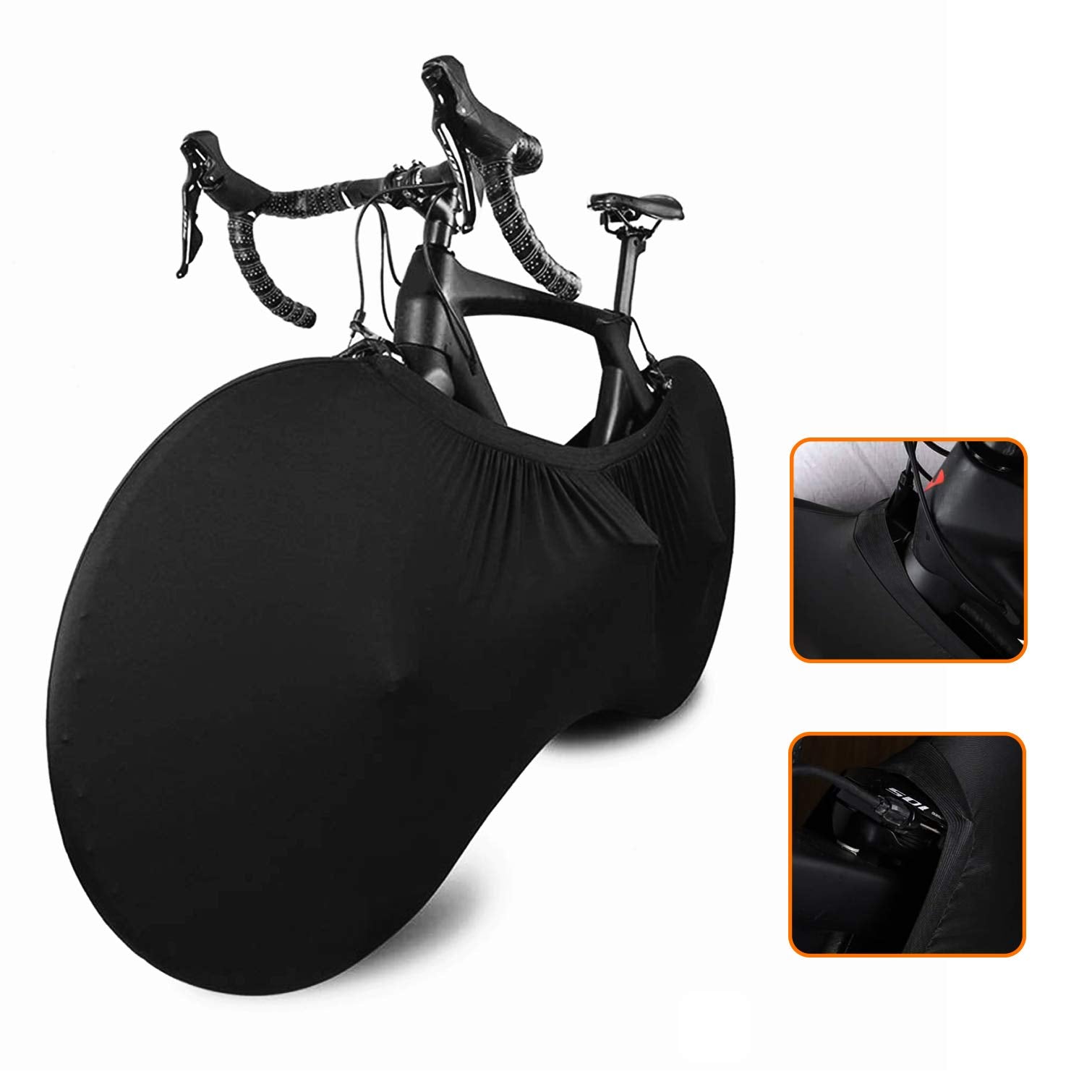 Cubierta de Bicicleta MOTLTECH Negro Alta Elasticidad a Prueba de Polvo para Interior