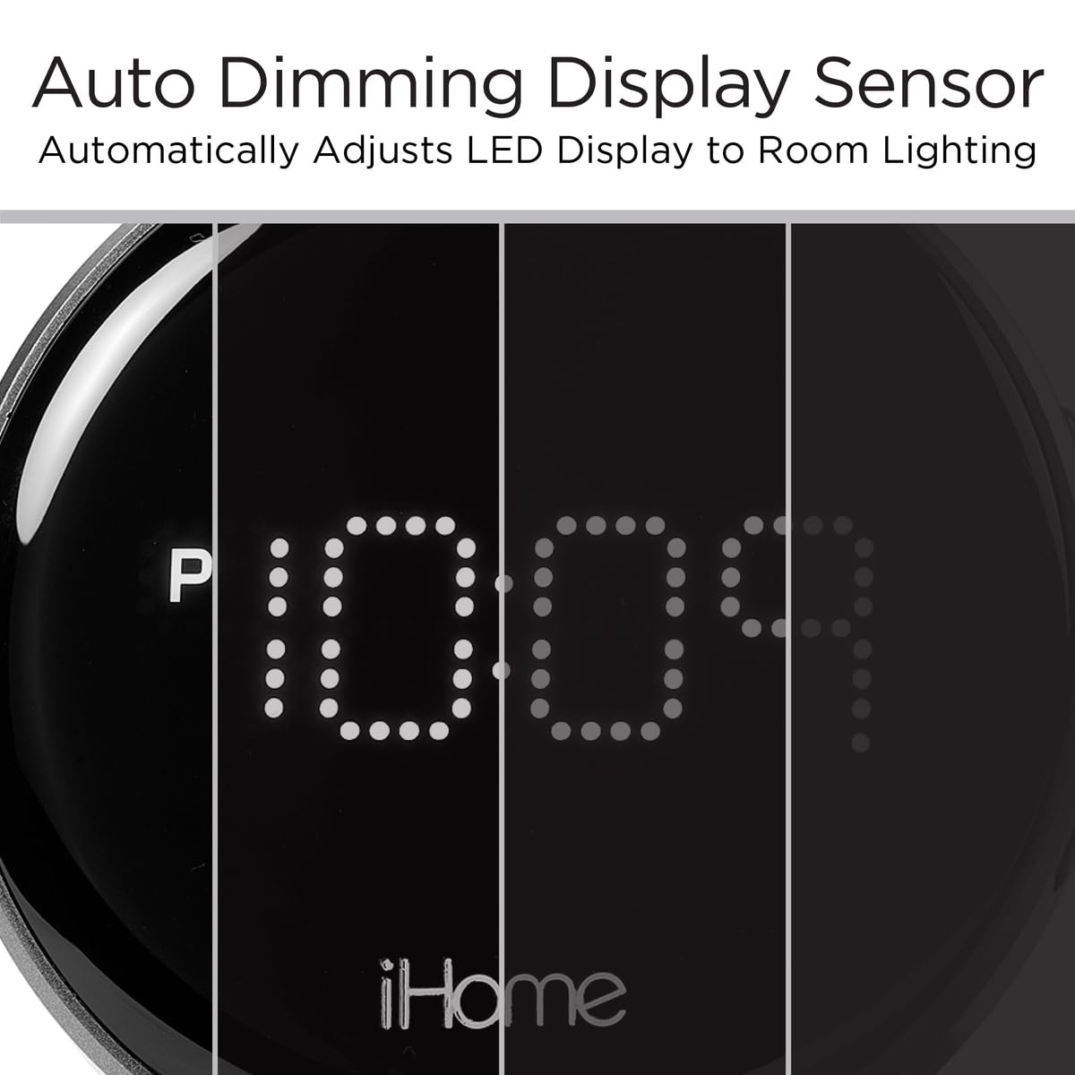 iHome POWERBOOST Quad 4 en 1 Dual Qi Cargador rápido inalámbrico, carga de Airpod, cargador Apple Watch y reloj despertador de carga USB, salida de potencia total de 30 W (iWW33)