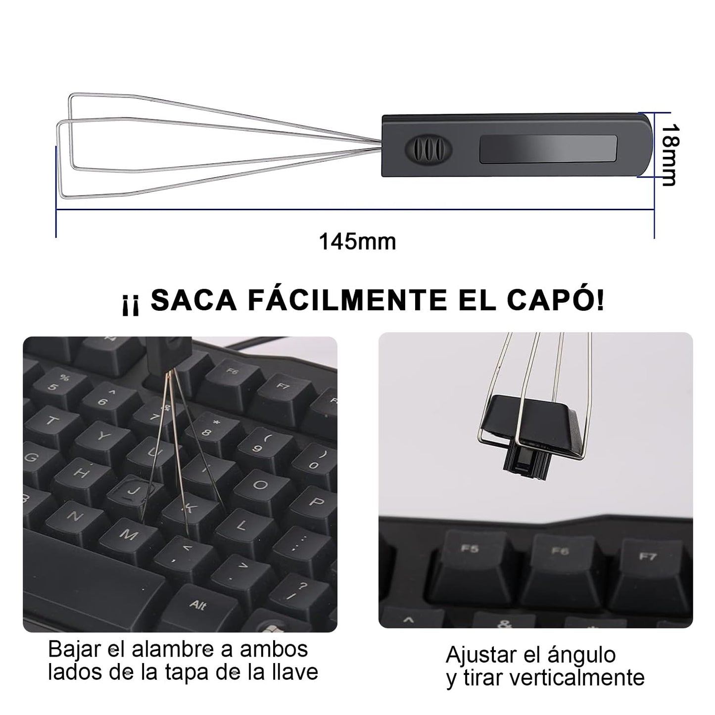 4 Piezas Extractor de Teclas Extractor de Metal Acero Inoxidable Removedor de Teclado con Cepillo para Teclado Herramienta Imprescindible para Teclado y Limpieza del Hogar de Teclado Fijación (4 pcs)