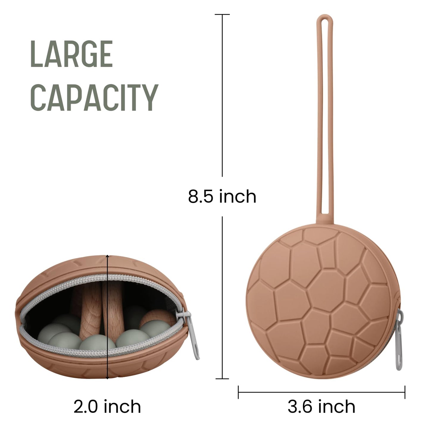 Funda de silicona para chupete, sin BPA, soporte de silicona para bebés recién nacidos, para niños y niñas, estuche portátil de silicona para chupete, color gris pálido y gris Oslo