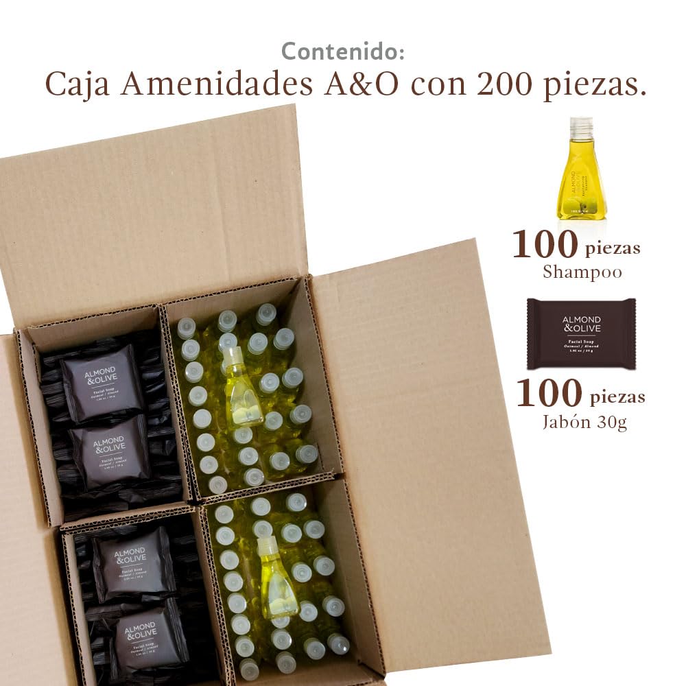 JYPESA Shampoo Hotelero 35 ml y Jabón 20 g, Kit 200 Piezas, Hotel Airbnb