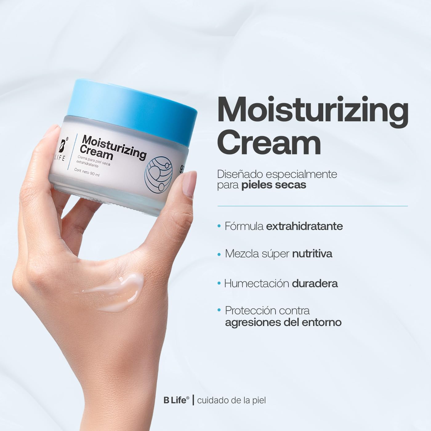 B Life | Crema facial extrahidratante 90 ml | Con Retinol y Acido Hialurónico | Piel Extraseca | Moisturizing cream.