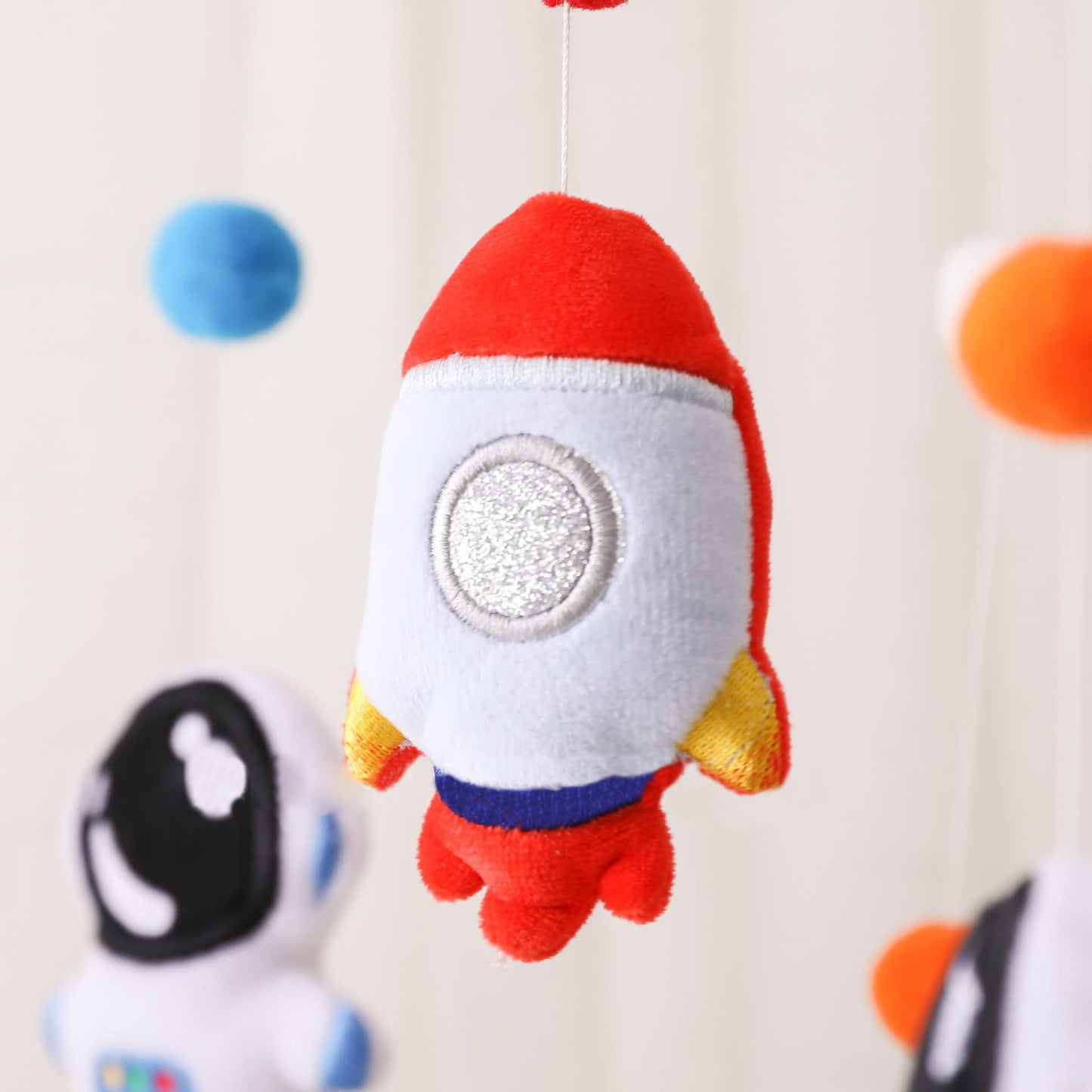 Eforcase Móvil para cuna Astronauta, Móvil de bebé para cuna, Decoración de guardería y techo, Baby shower, Cumpleaños, Navidad, Madera
