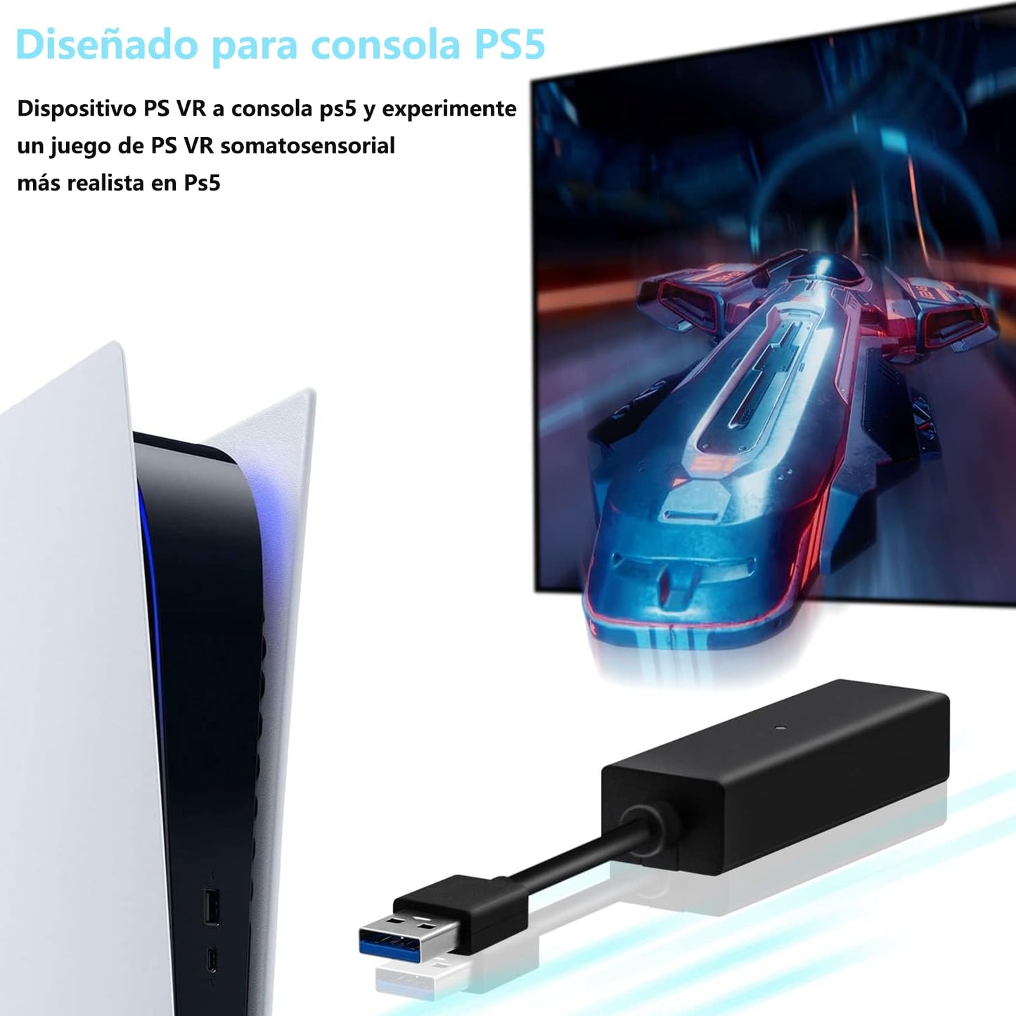 Adaptador de Cámara YUTVXAC Blanco para Consola PS5 y Cámara PS4
