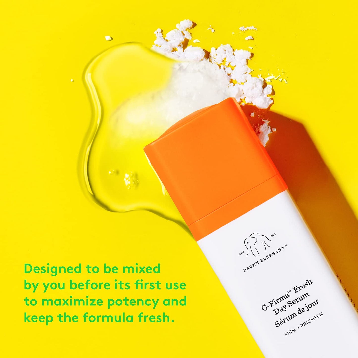 C-Firma Fresh Day Serum by Drunk Elephant for Women - 2 Pc 1.11oz Day Serum, 0.87oz Liquid Serum Base