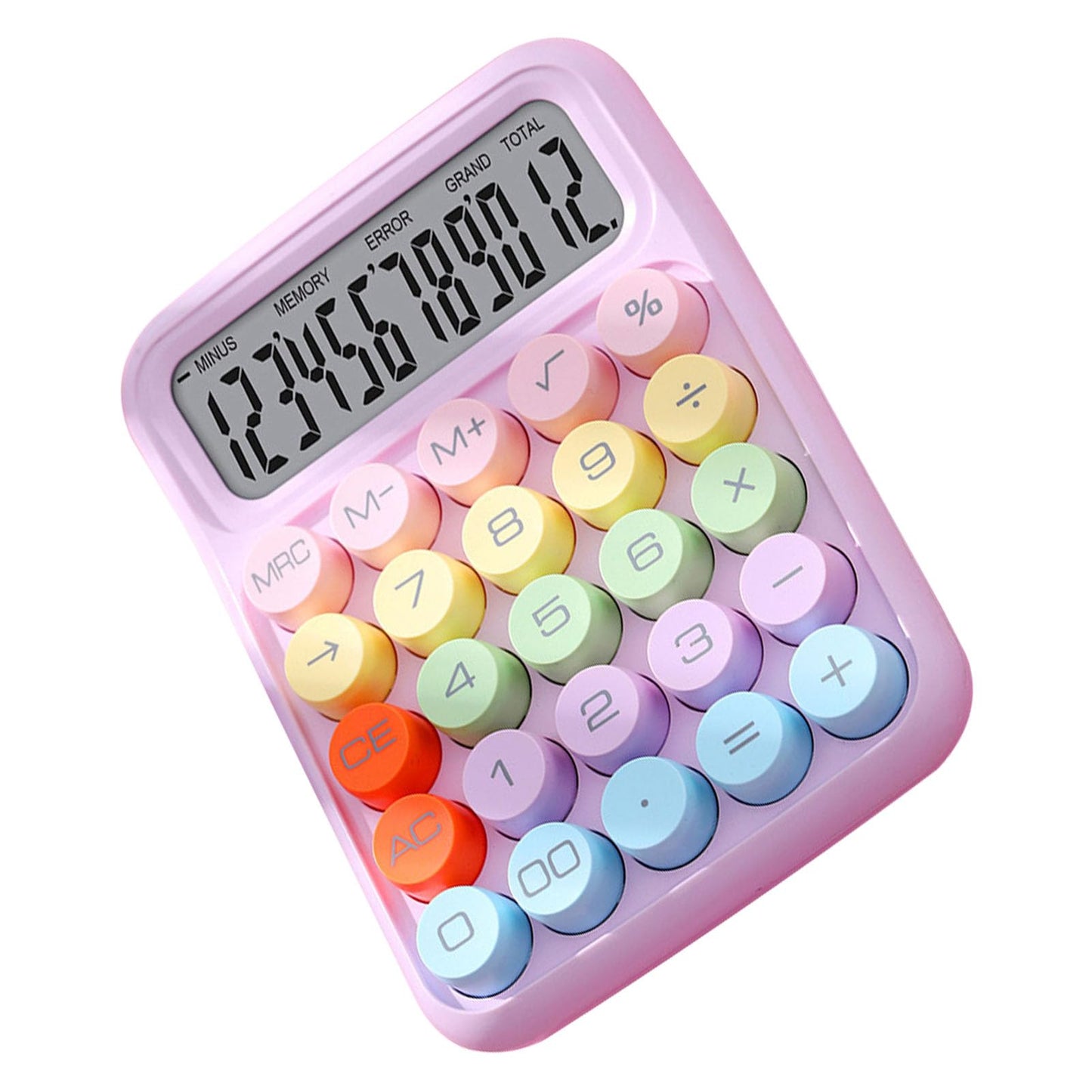 Calculadora Electrónica de Colores, Calculadora a Prueba de Salpicaduras, Conveniente para Uso Escolar y Doméstico (Lila Púrpura)
