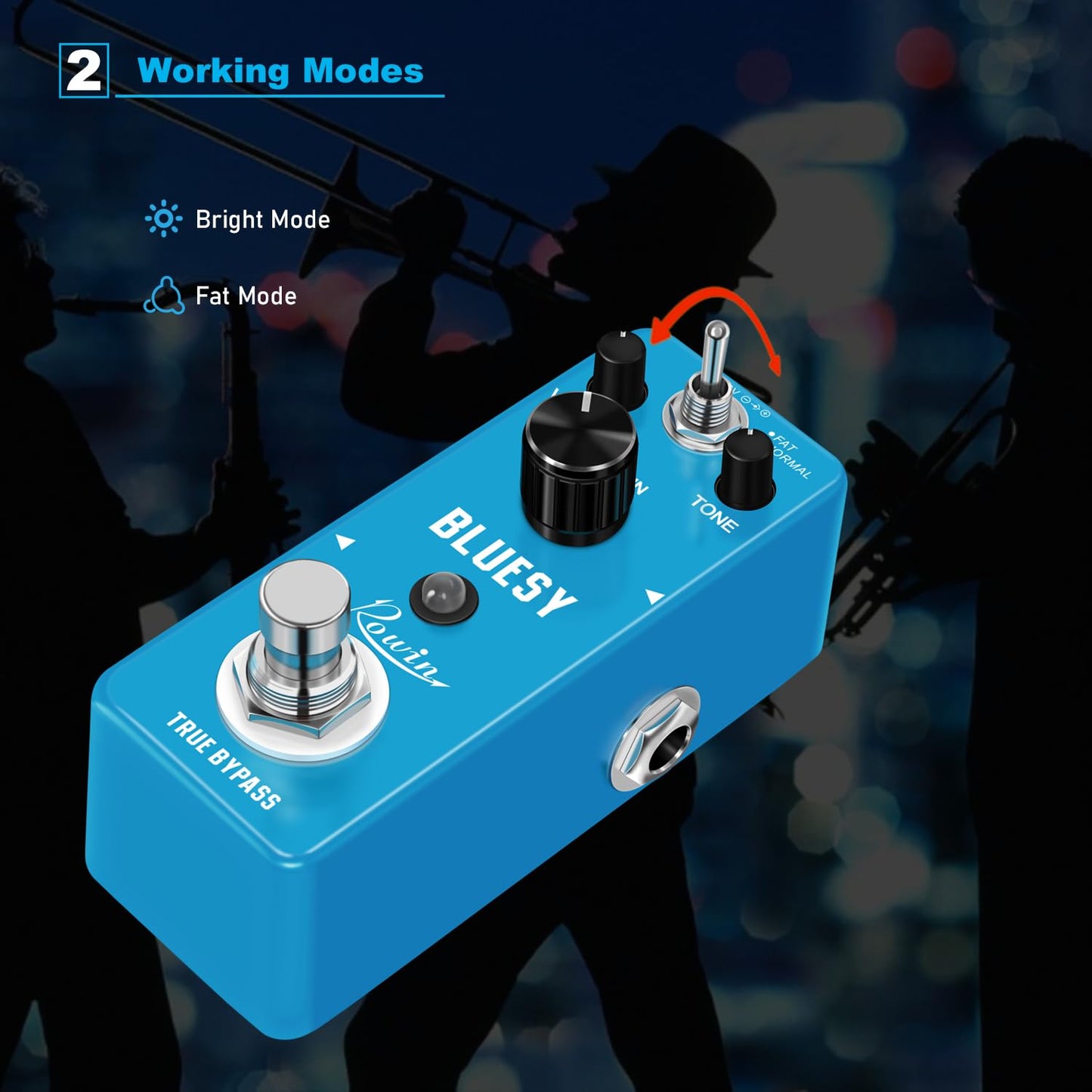 Pedal de Efecto de Vacío Vintage Rowin Bluesy para Guitarra