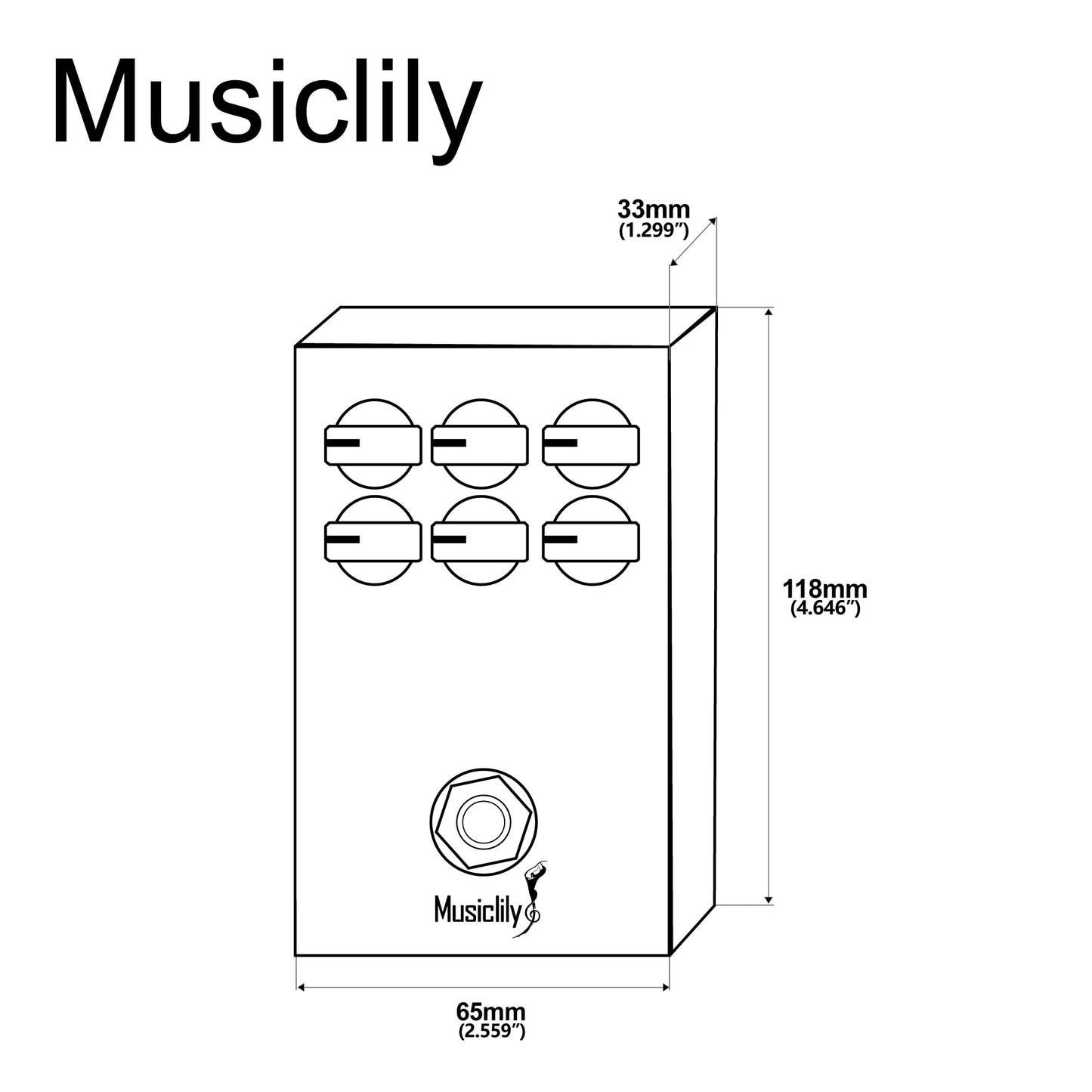 Pedal de Efecto Distortion Musiclily Pro Alimentado DC 9V True Bypass para Guitarra Eléctrica