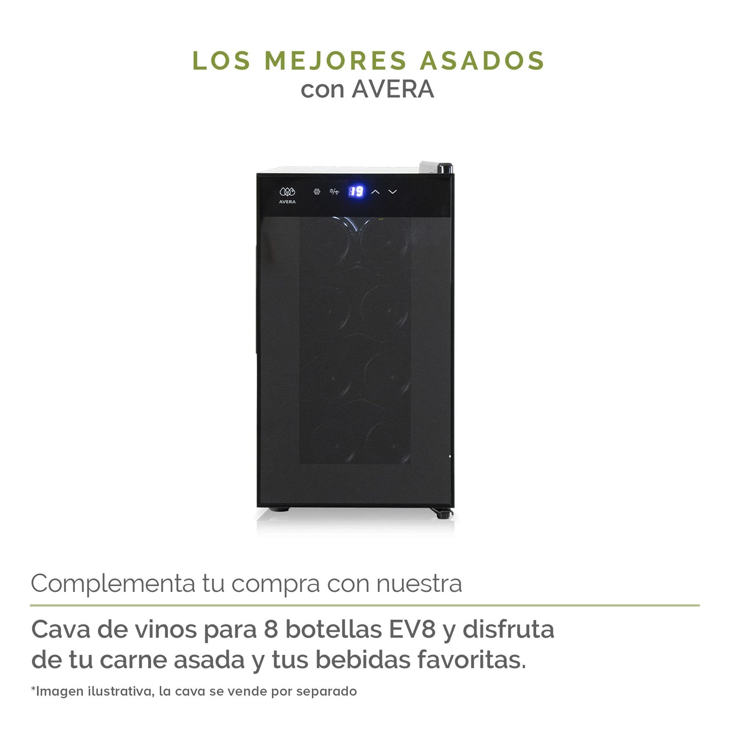 AVERA Asador de Carbon Premium 18" de Acero Reforzado, con Termometro, Ahumador Compensado, Llantas Transportadoras, Para prepapar Carne Asada, BBQ, Parrillada, Aire Libre, Color Negro Gloss, AC18P