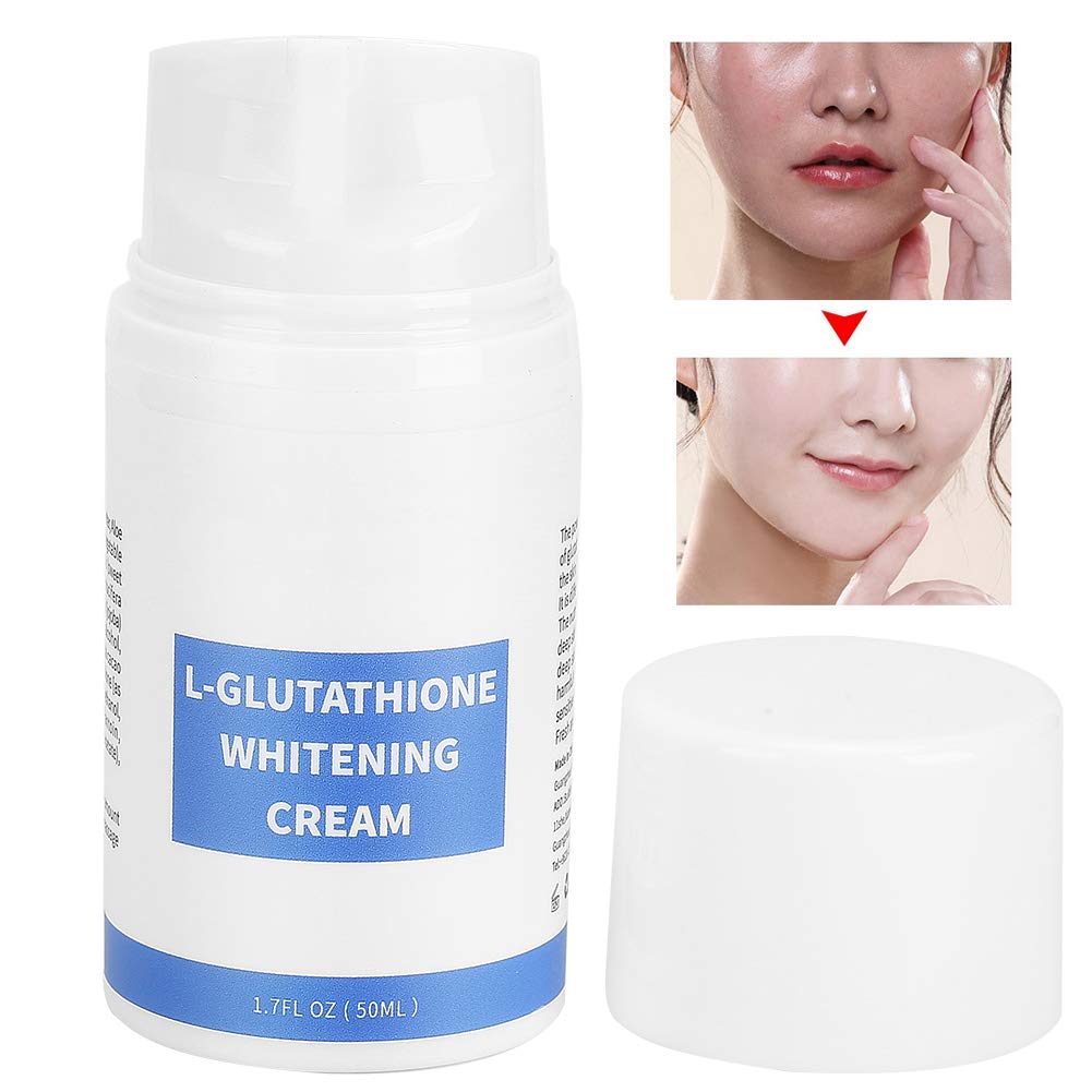 Crema Facial Blanqueadora con Glutatión, Crema Facial Hidratante Iluminadora Antiarrugas de 50 Ml, Mejora el Tono de la Piel, Aclara Manchas y Líneas Finas para una Piel