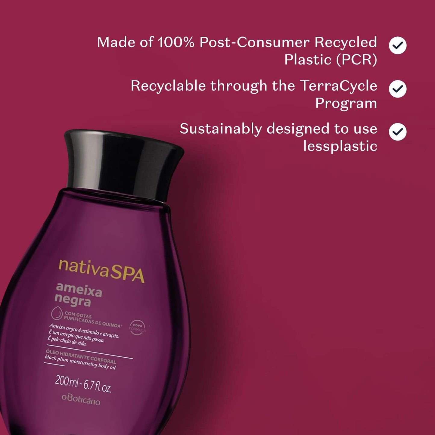 Aceite Desodorante Corporal Nativa Spa O Boticário Ameixa Negra