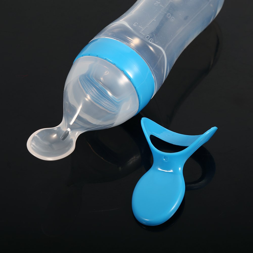 Alimentador de Alimentos para Bebés, Biberón de Silicona Exprimible de Dibujos Animados con Cuchara Dispensadora para Bebés, Bebés(#4)