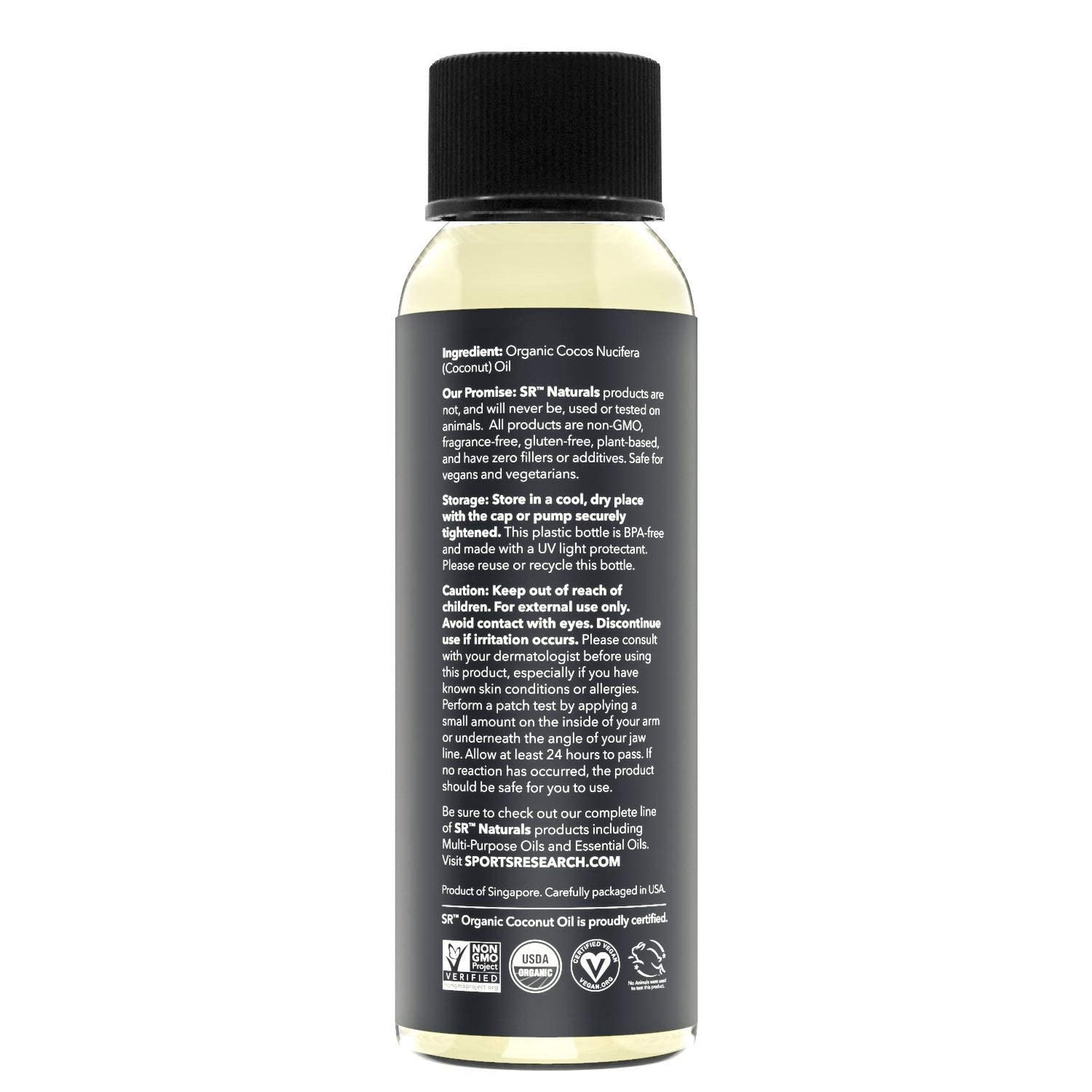 Organic Fractionated Coconut Oil for Skin, Hair, and DIY - 100% Pure and Certified Organic - Non-GMO - (30ml)