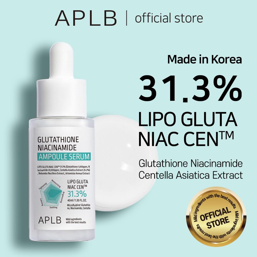 Suero en ampolla de glutatión y niacinamida | LIPO GLUTA NIAC CEN™ 31,3% 1,35 FL.OZ/Cuidado de la piel coreano, Hidratación duradera, Mejora la elasticidad de la piel, Revitaliza para suavizar y