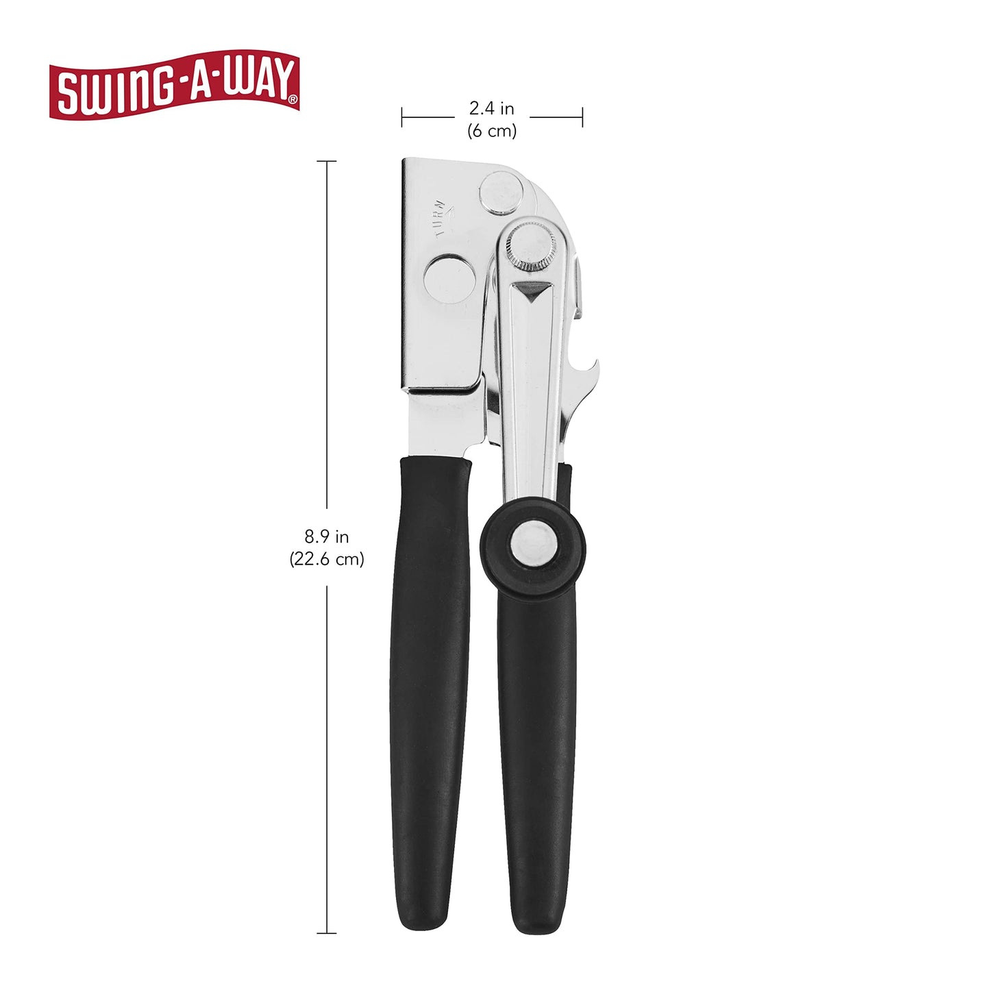 Abrelatas de Manivela Swing-A-Way Negro 10.4 Pulgadas