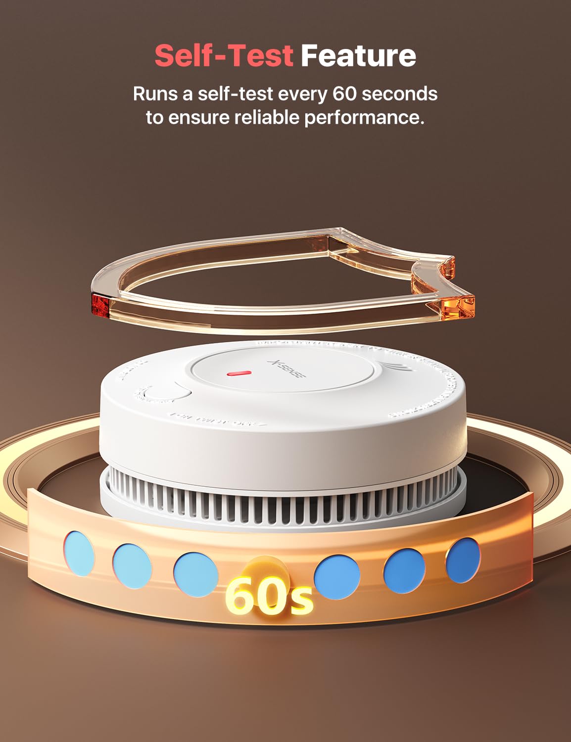 Detector de Humo X-Sense Blanco con Batería de 10 Años, Paquete de 3
