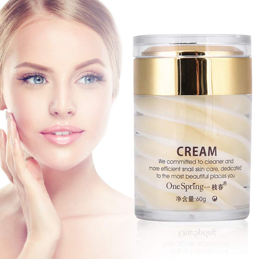 YUYTE Crema Facial de Caracol, Crema Nutritiva para la Piel, Antiedad, Antiarrugas, Hidratante Facial, Extracto de Caracol, Crema de Día Y de Noche para Tensar la Piel (60 G)