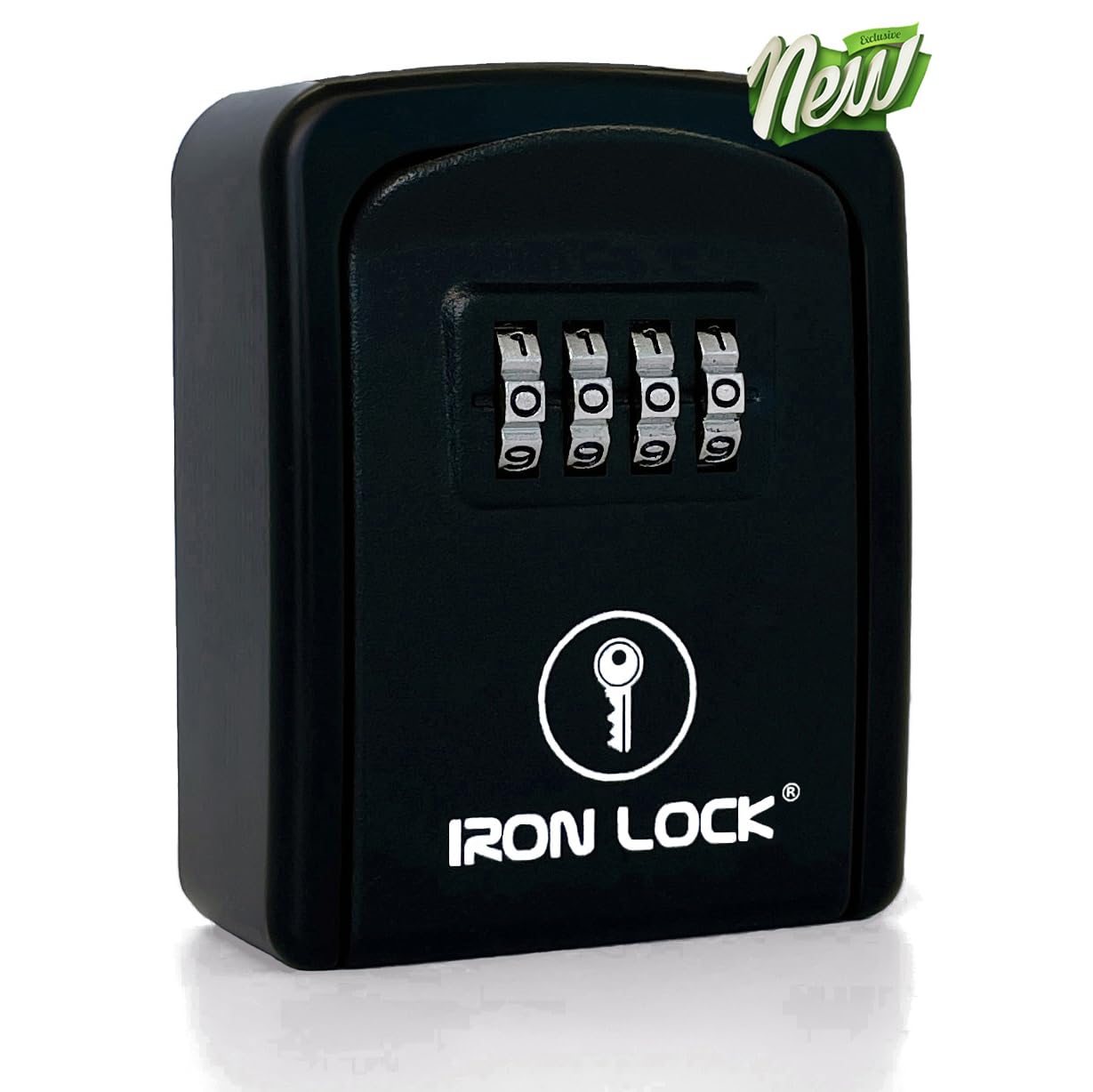 Iron Lock® - Caja de bloqueo para llave de pared con combinación de 4 dígitos, código reiniciable, interruptor A B y capacidad de 5 llaves, caja de seguridad impermeable para interiores y exteriores