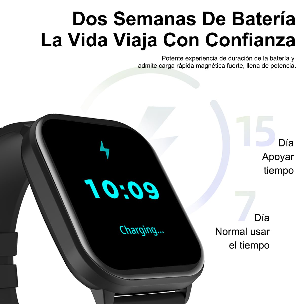 EASYTAO Smartwatch 2.01" Pantalla Grande, Reloj Inteligente Llamada Bluetooth, Impermeable IPX67, Monitor De Frecuencia Cardíaca/Oxígeno en Sangre/Presión Arterial, Micrófono Incorporado(Negro)