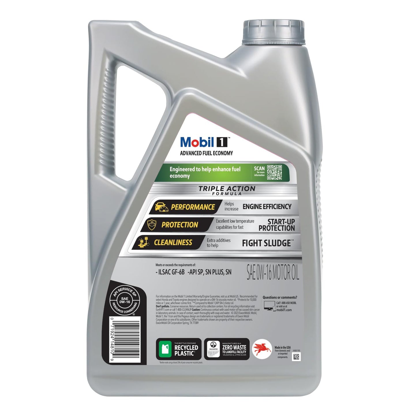 Aceite de Motor Sintético Completo Mobil 1 0W-16 Advanced Fuel Economy 5 Cuartos de Galón