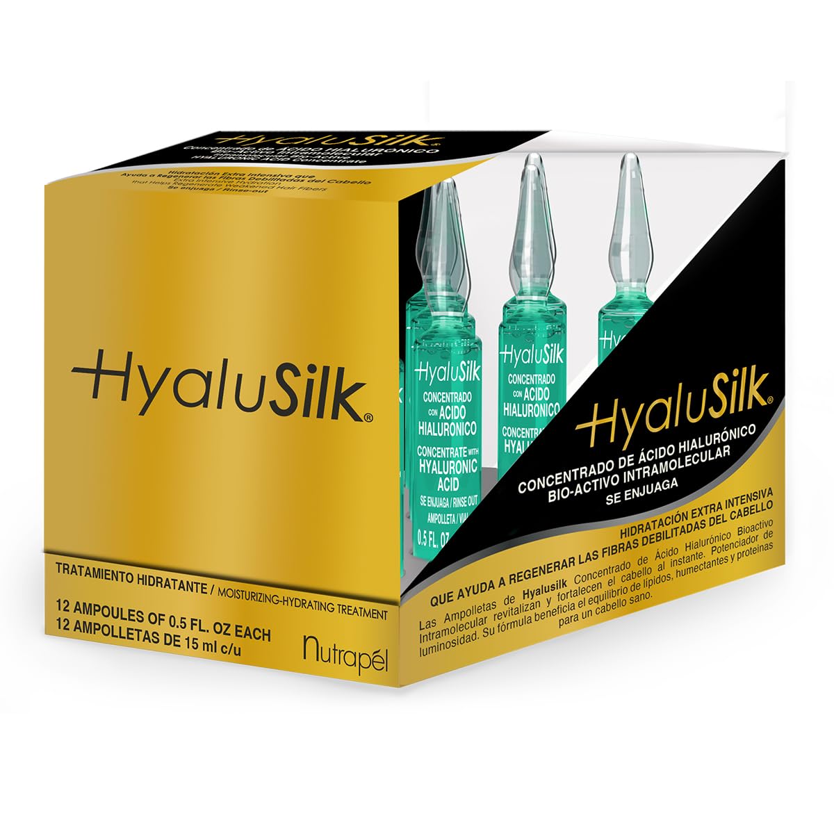 Ampolleta Nutrapel Acido Hialuronico Hyalusilk 12pz Hidratacion Intensa