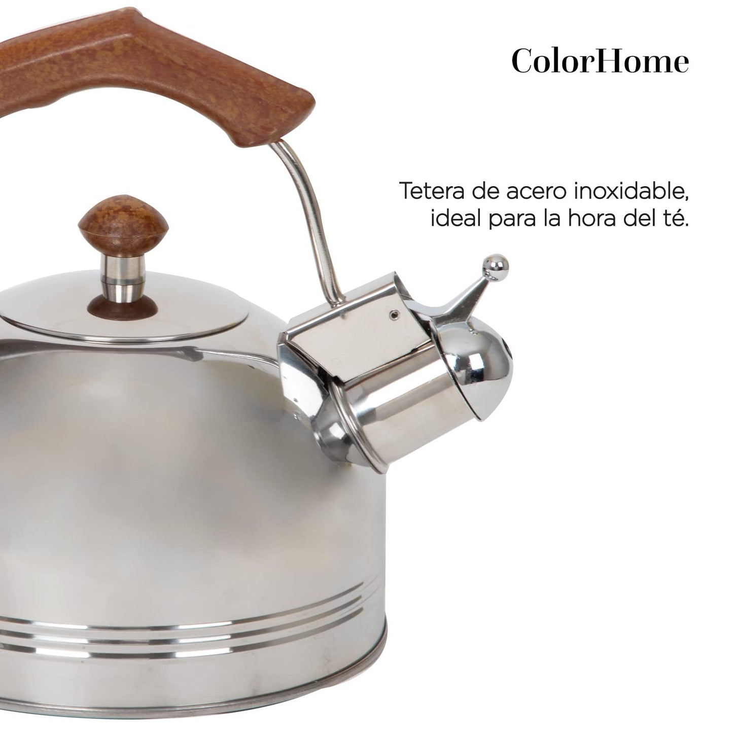 COLORHOME DESIGN | Batería de Cocina Acero Inoxidable - 11 Piezas – Triple Capa Y Tapas de Vidrio Templado – Mango de Baquelita Marrón - Juego de Caserolas de Cocina, Sartén, Teterá