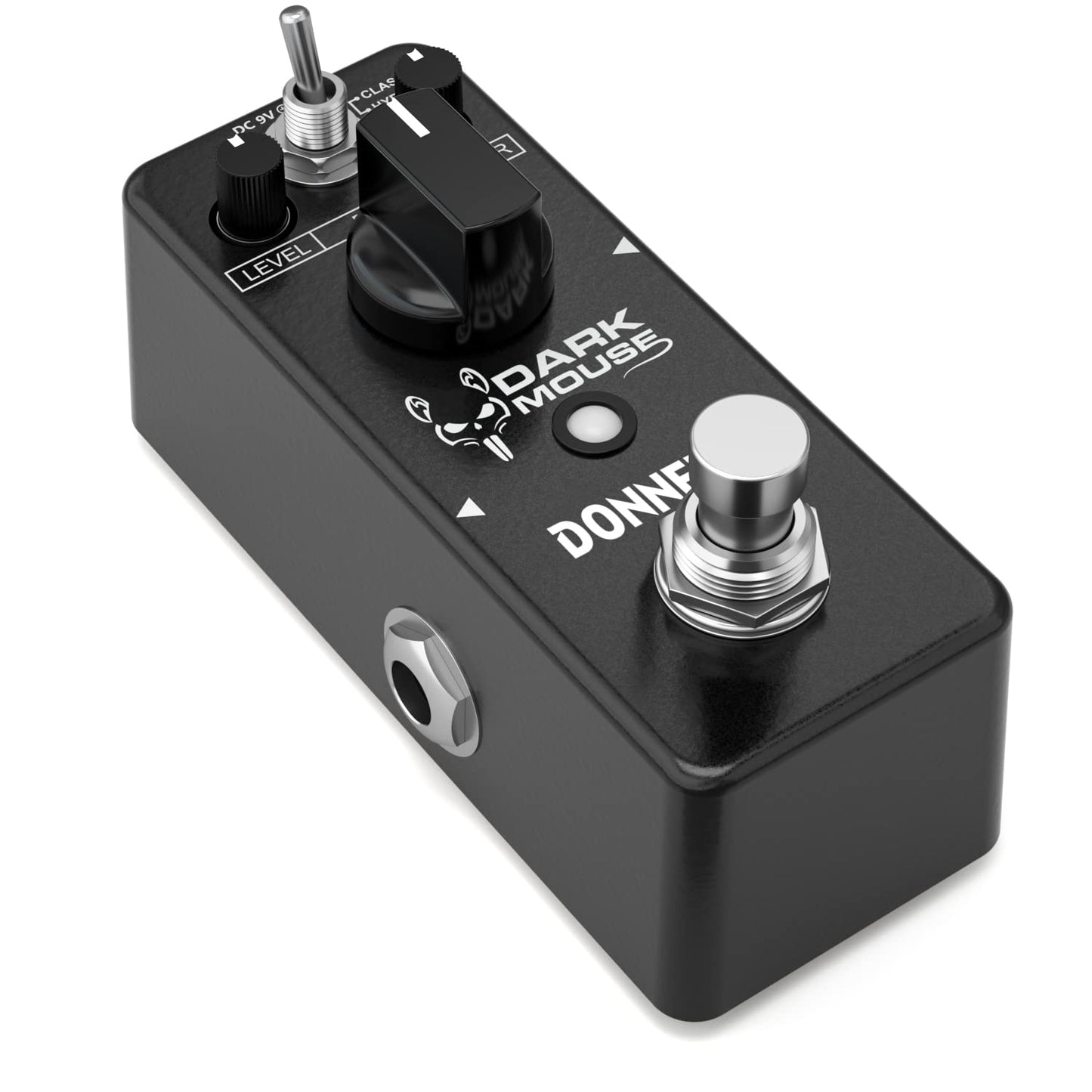 Donner - Pedal de distorsión de mouse oscuro para pedalera, guitarra eléctrica, 2 modos, clásico hiper crujiente a borrosa, pedal de guitarra True Bypass